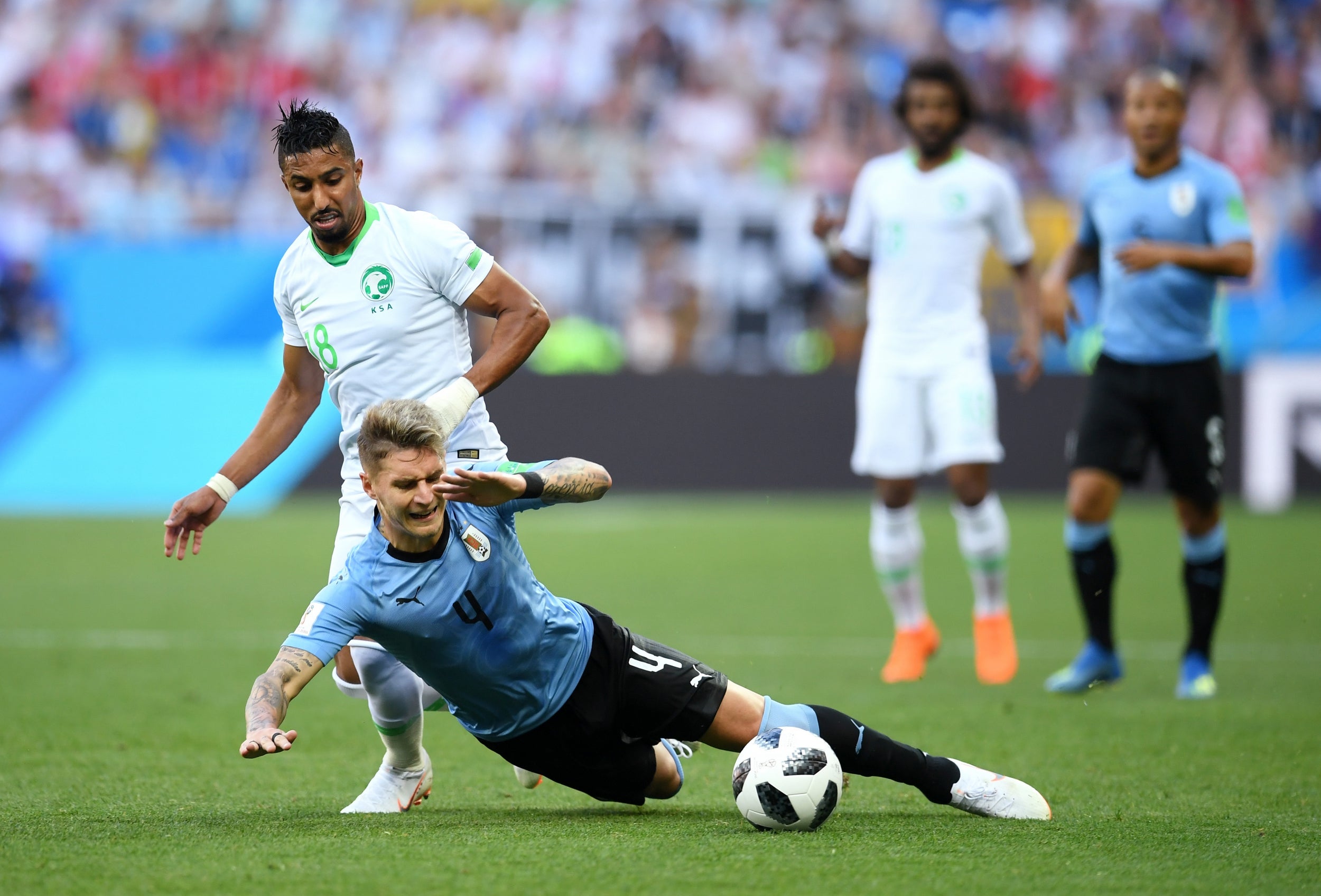 The opposition managed to get past him a few times but he was happy to surge forward and help on the overlap