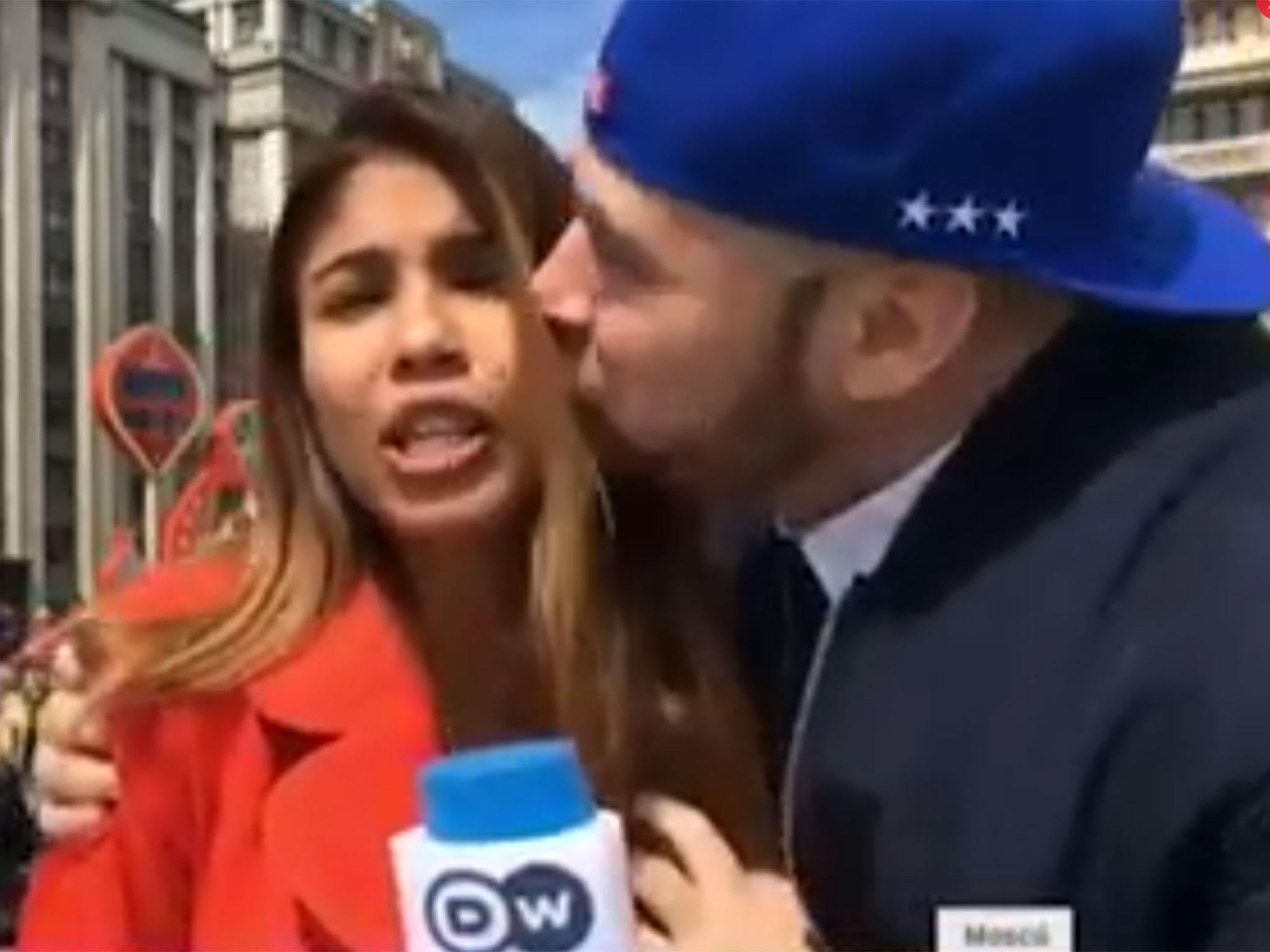 Reporter Julieth Gonzalez Theran was approached by the man while broadcasting live from the World Cup in Russia