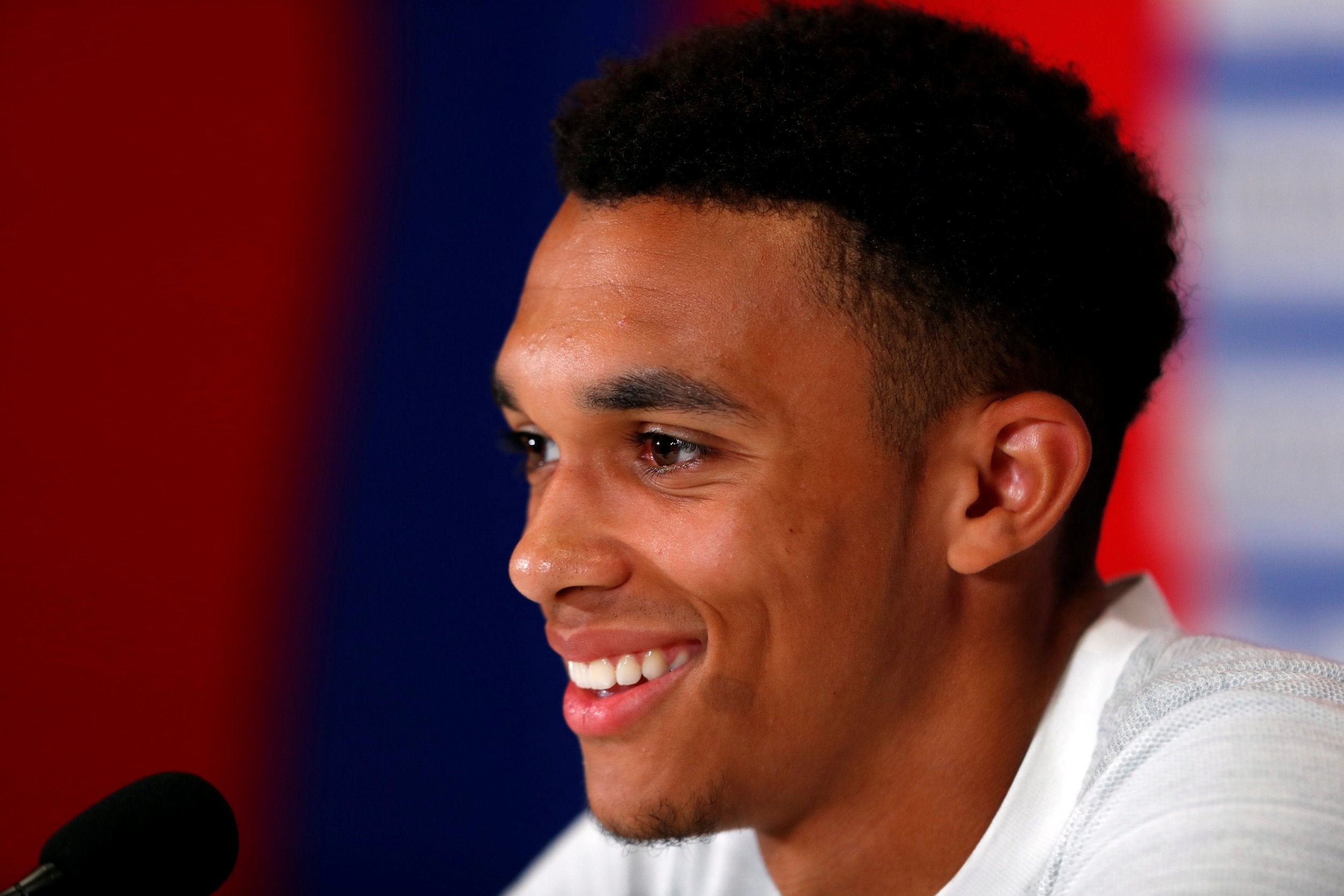 Trent Alexander-Arnold spoke to the press in Repino