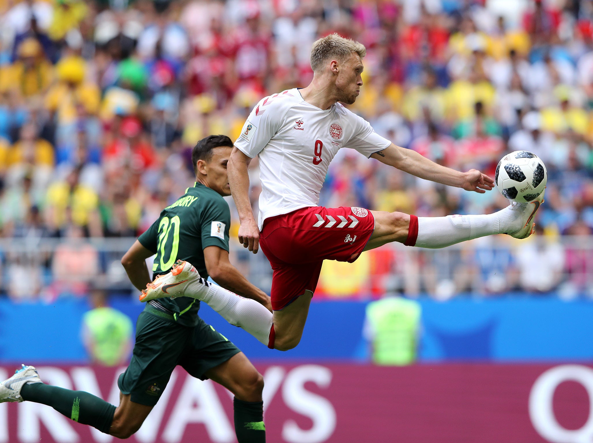 Fig 1: Jorgensen brings the ball under control