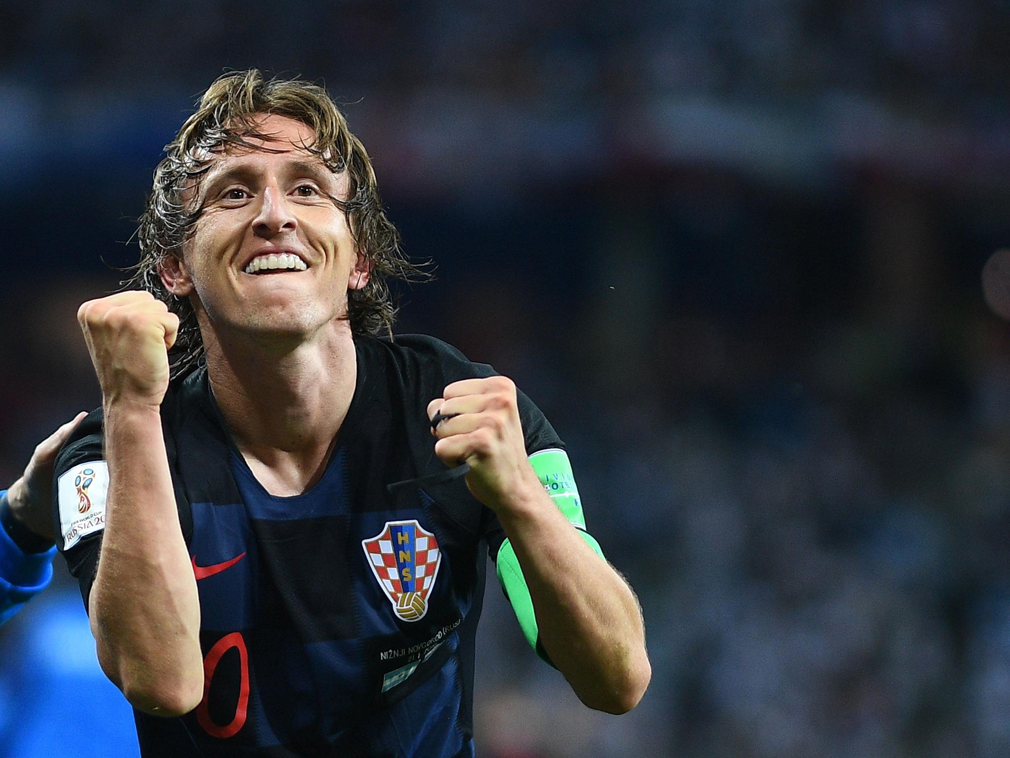 Luka Modric scored in Croatia's 3-0 victory over Argentina