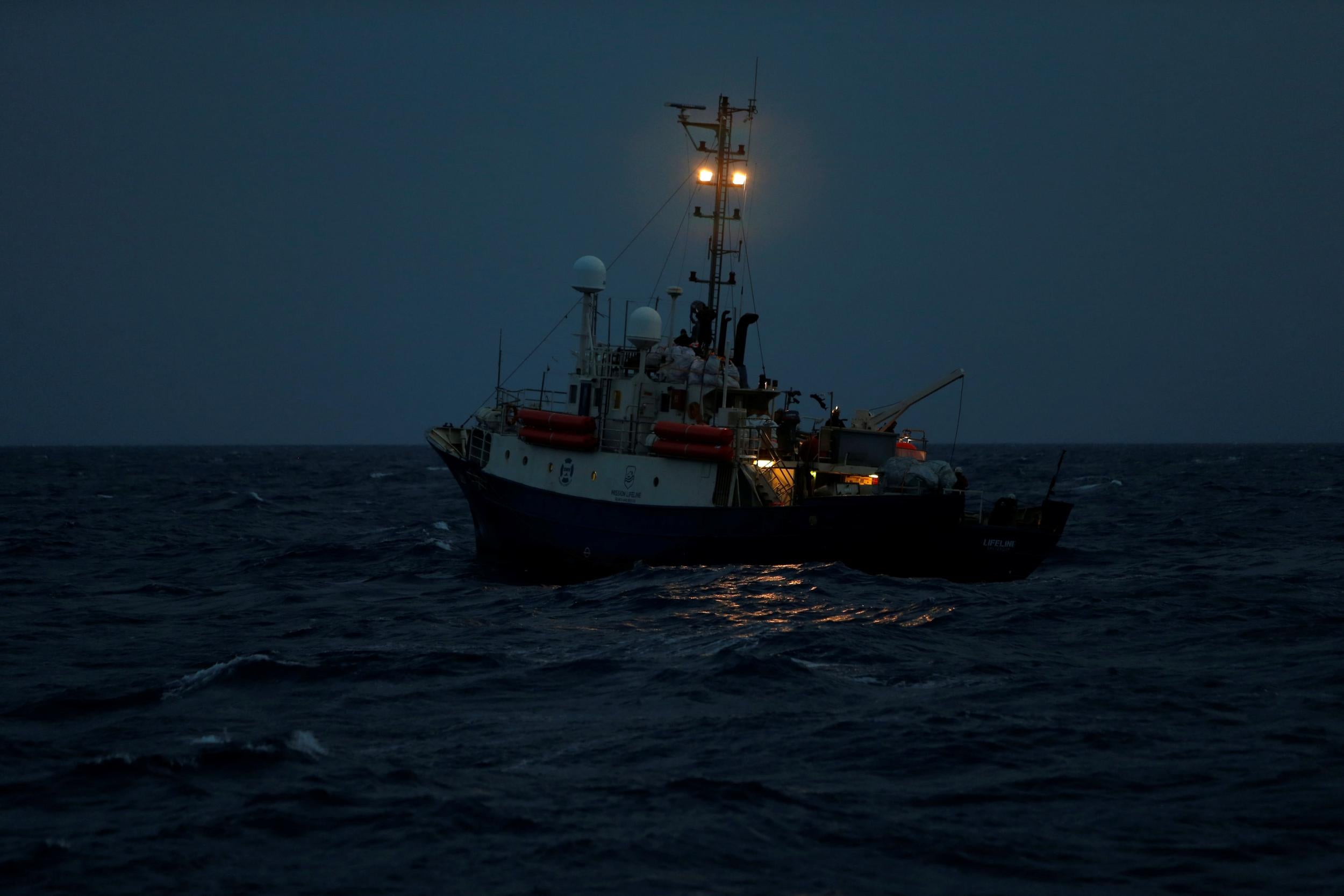 The rescue vessel MV Lifeline of the NGO Mission Lifeline