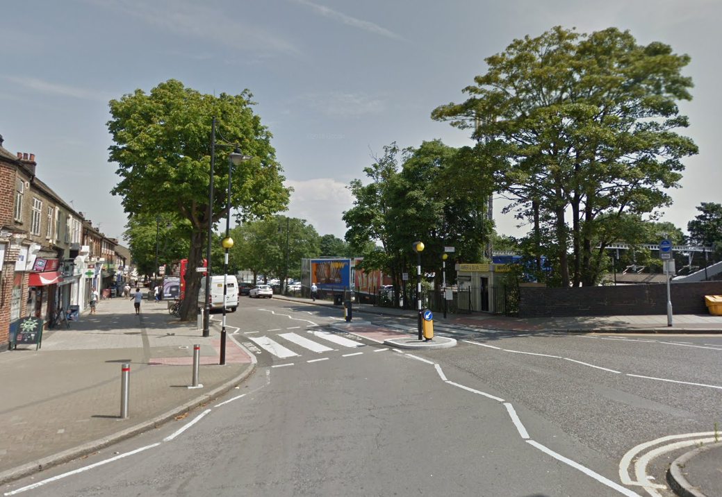 A man was knocked down and injured by a mobility scooter in Station Road, Harold Wood, east London