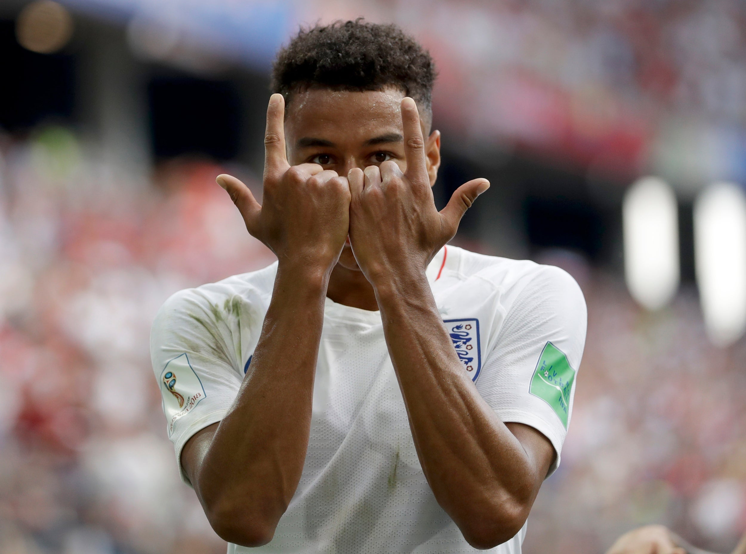 Lingard celebrates after a stunning goal against Panama