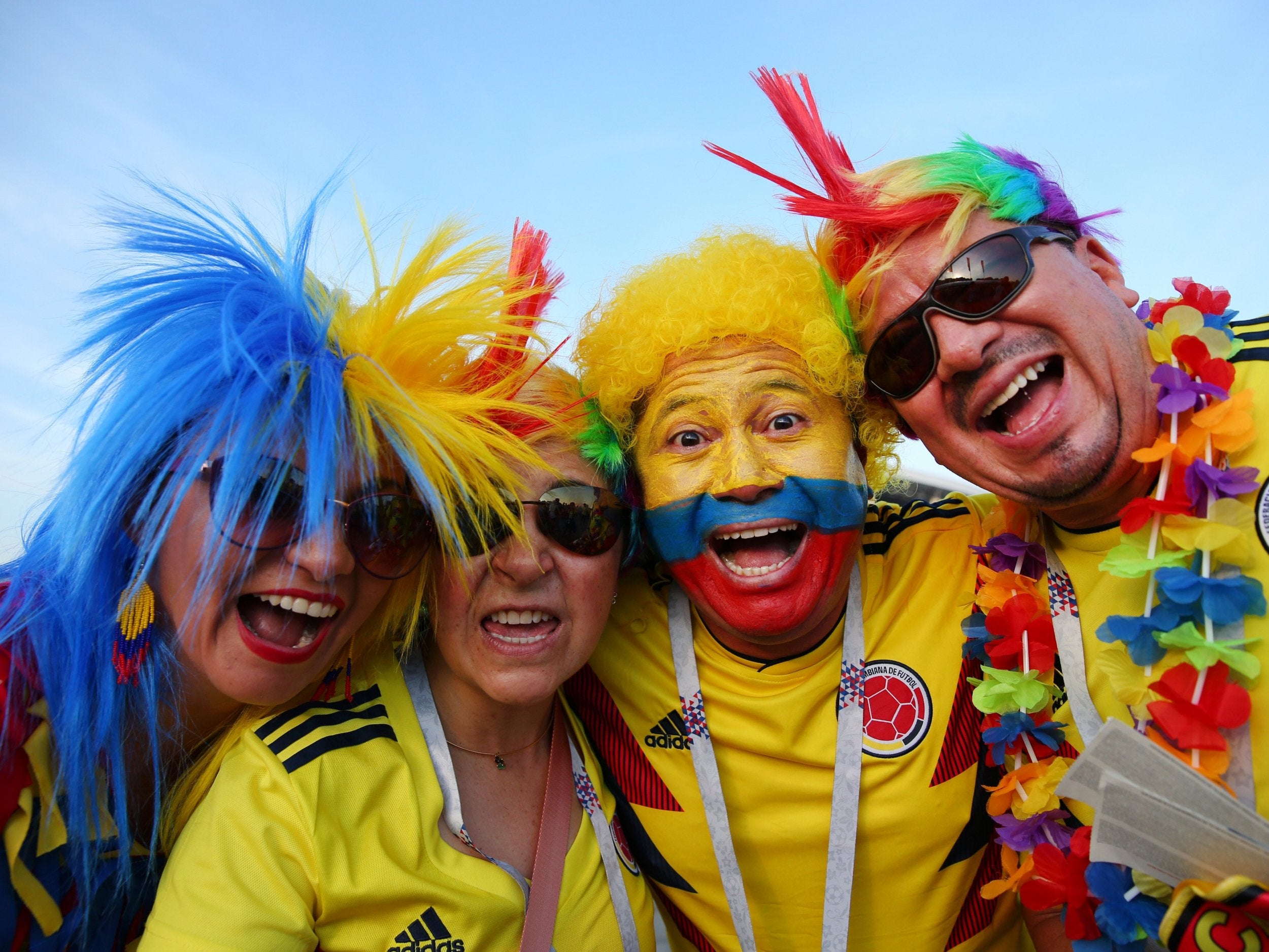 Colombia fans enjoy the pre match atmosphere