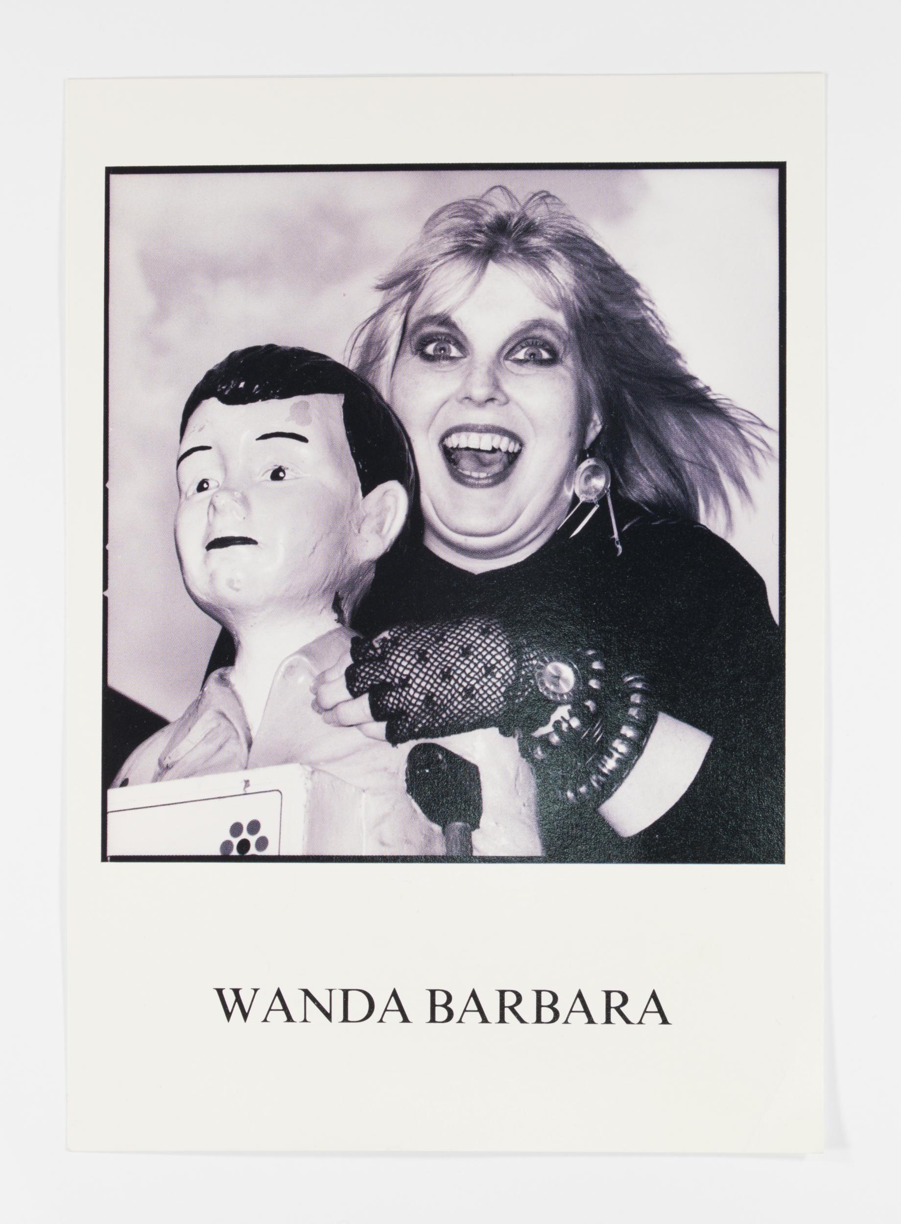 A flyer for Barbara Lisicki’s comedy persona, Wanda Barabara