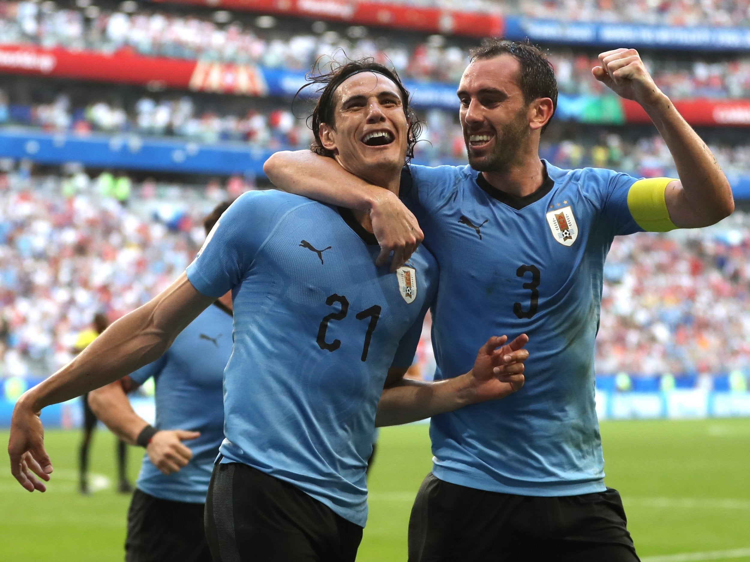 Cavani scored Uruguay's third