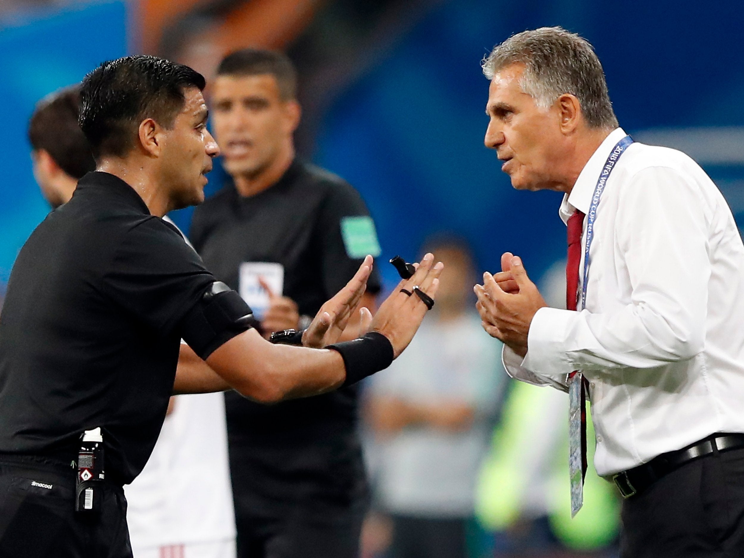 Carlos Queiroz was unhappy with referee Enrique Caceres