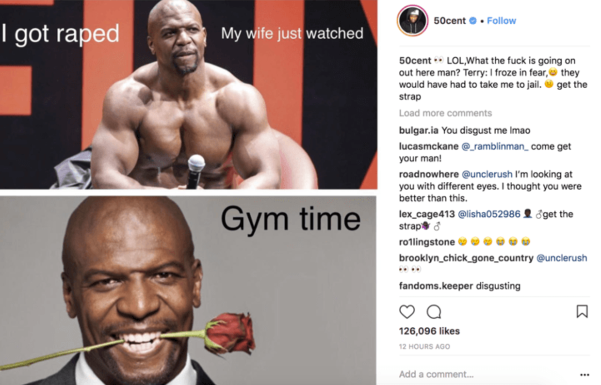 50 Cent's post where he mocked Terry Crews