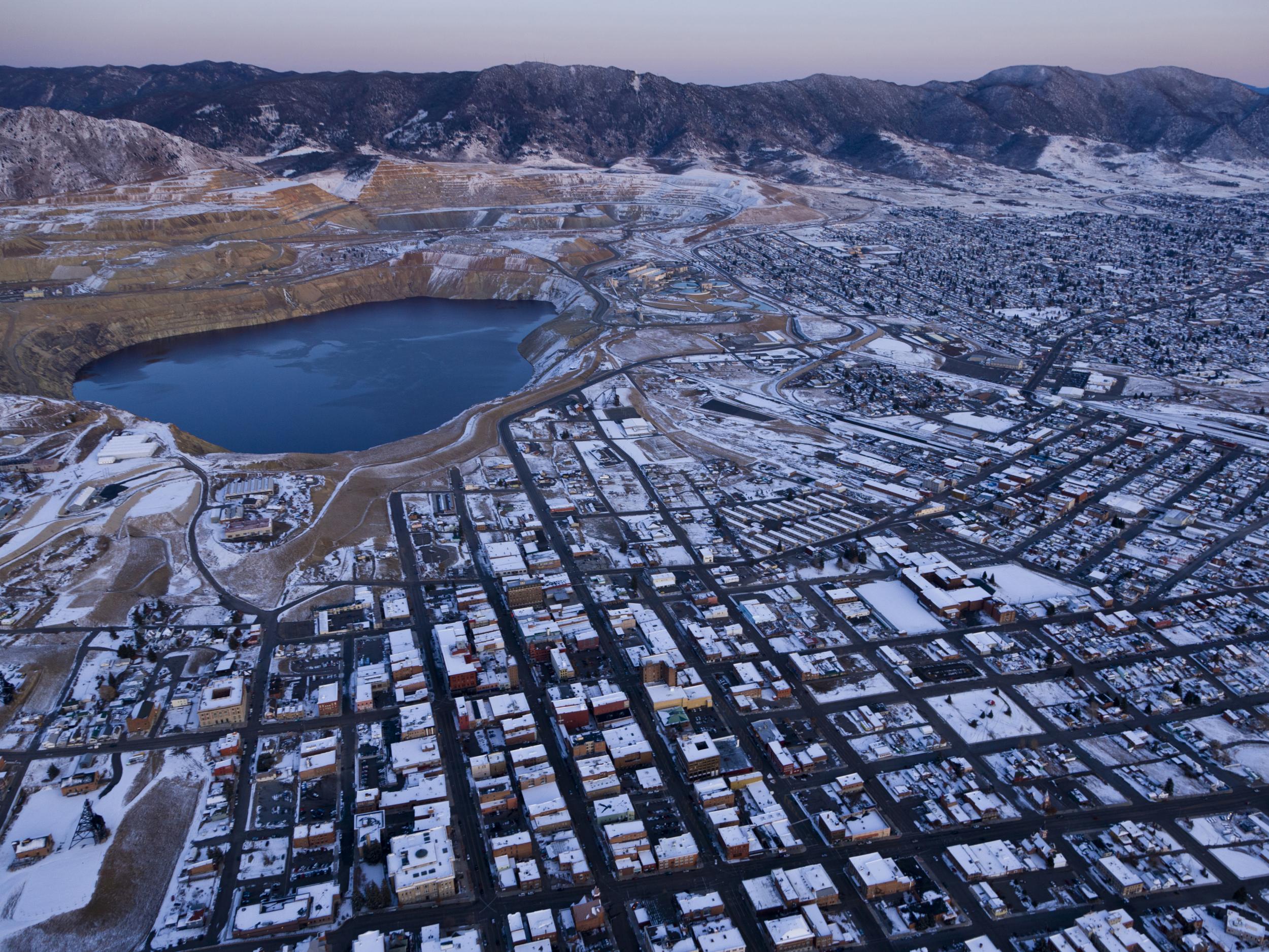 A clean creek would help Butte reduce its toxic stigma, symbolised by the Berkeley Pit, a former open pit copper mine filled with toxic water