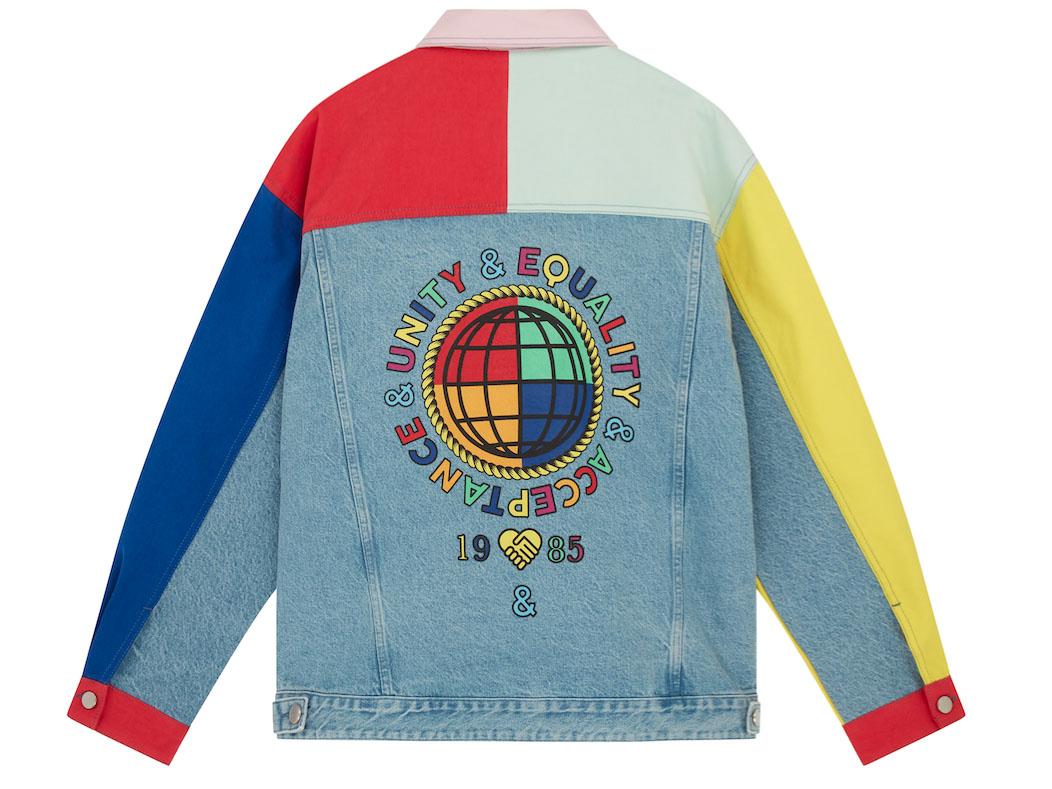 Asos Design x glaad&amp; Denim Jacket in Colour Block, £55, Asos