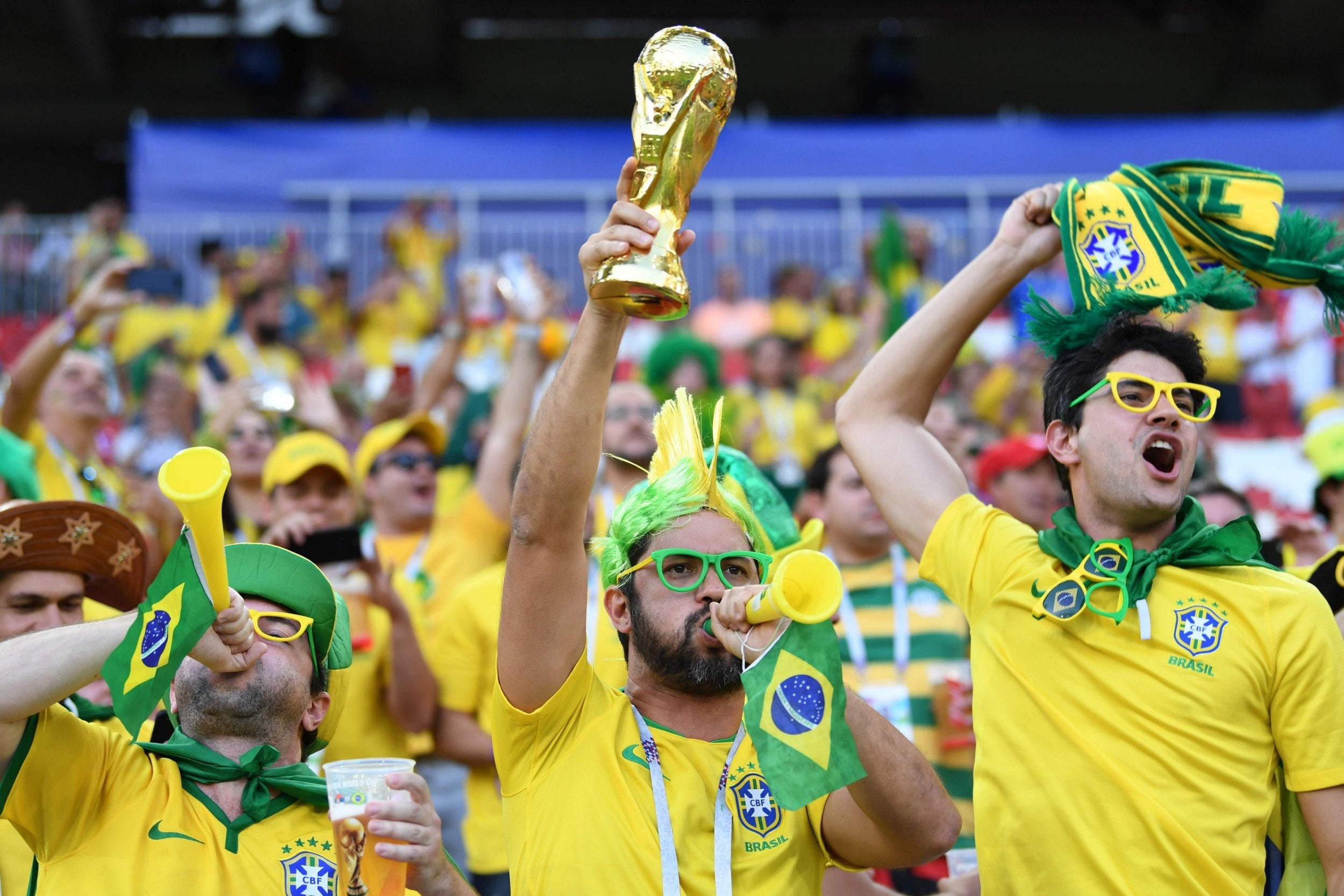 Brazilian fans have lit up the World Cup