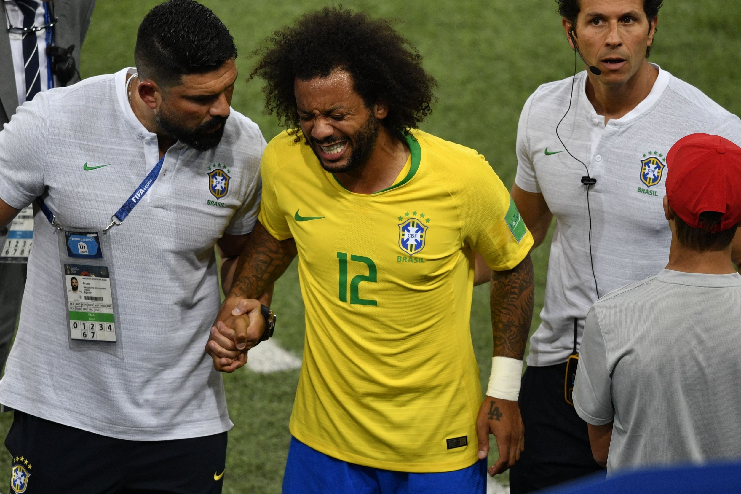 Marcelo left the game early in the first half