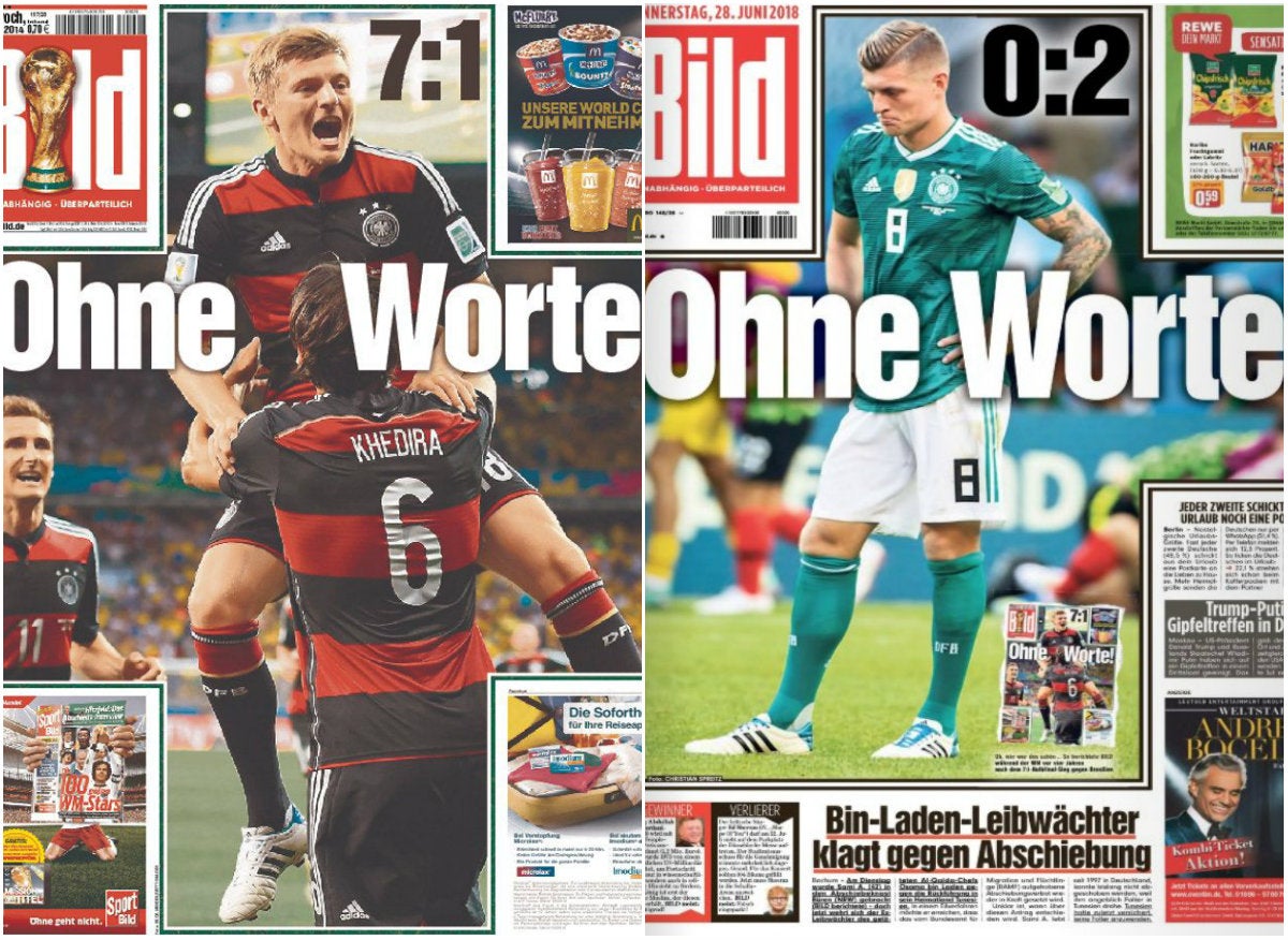 Bild used the same headline but for very different reasons four years apart