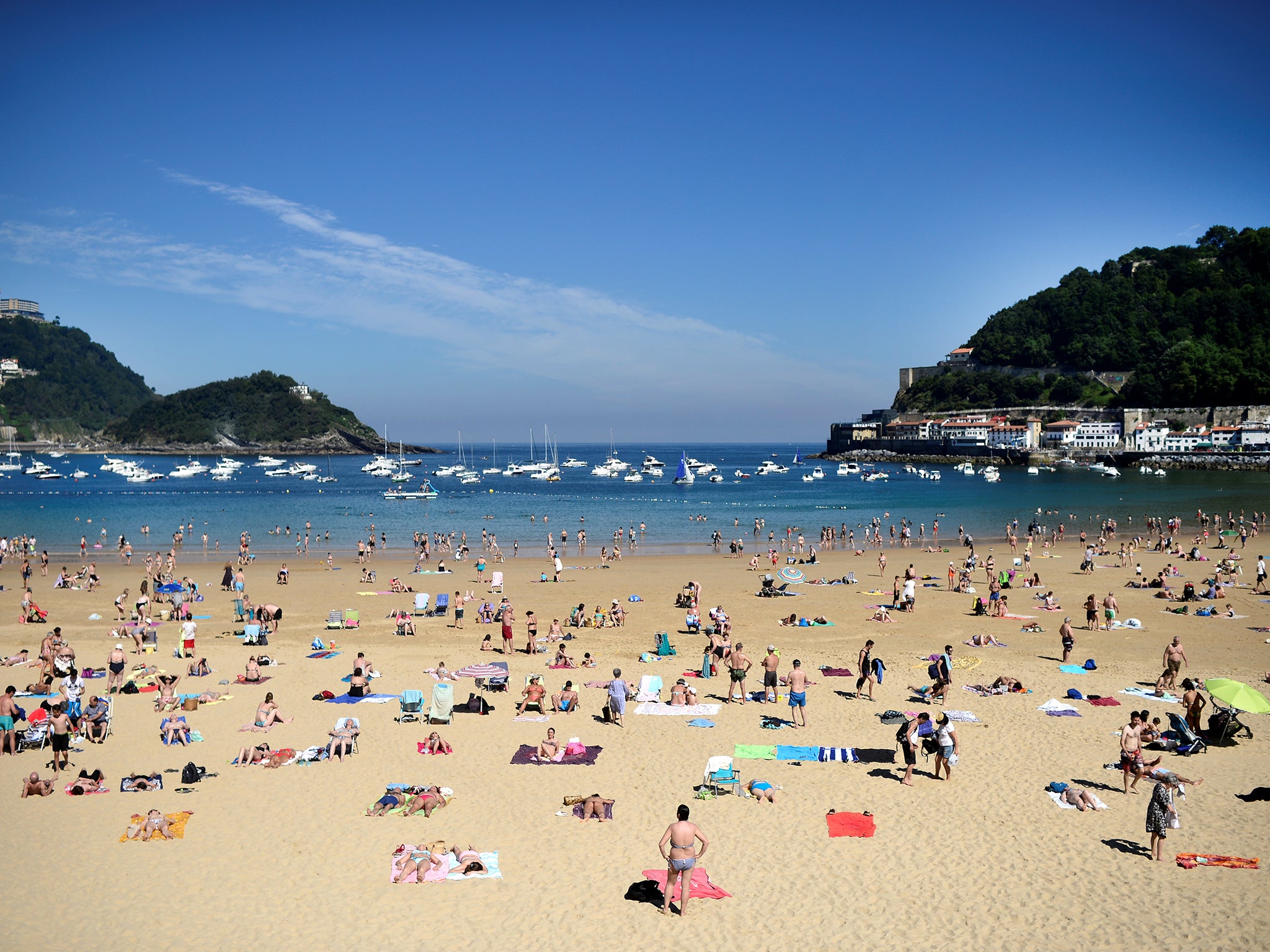 La Concha beach in San Sebastian, Spain