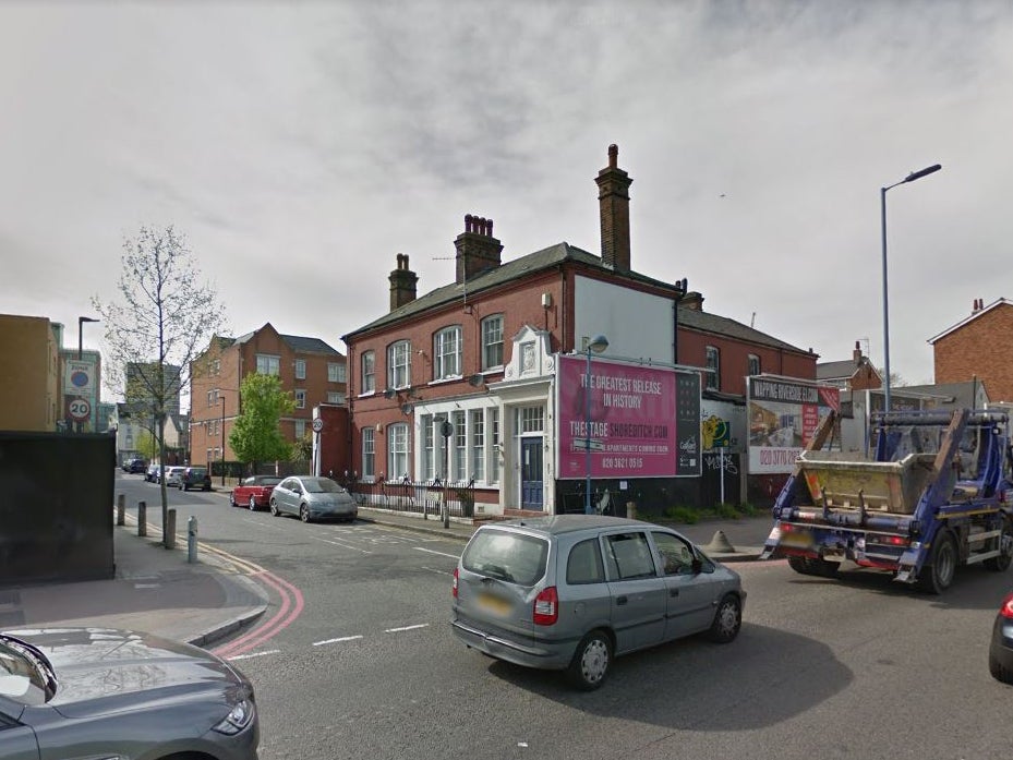 Follett Street in Poplar, at the junction with St Leonard's Road