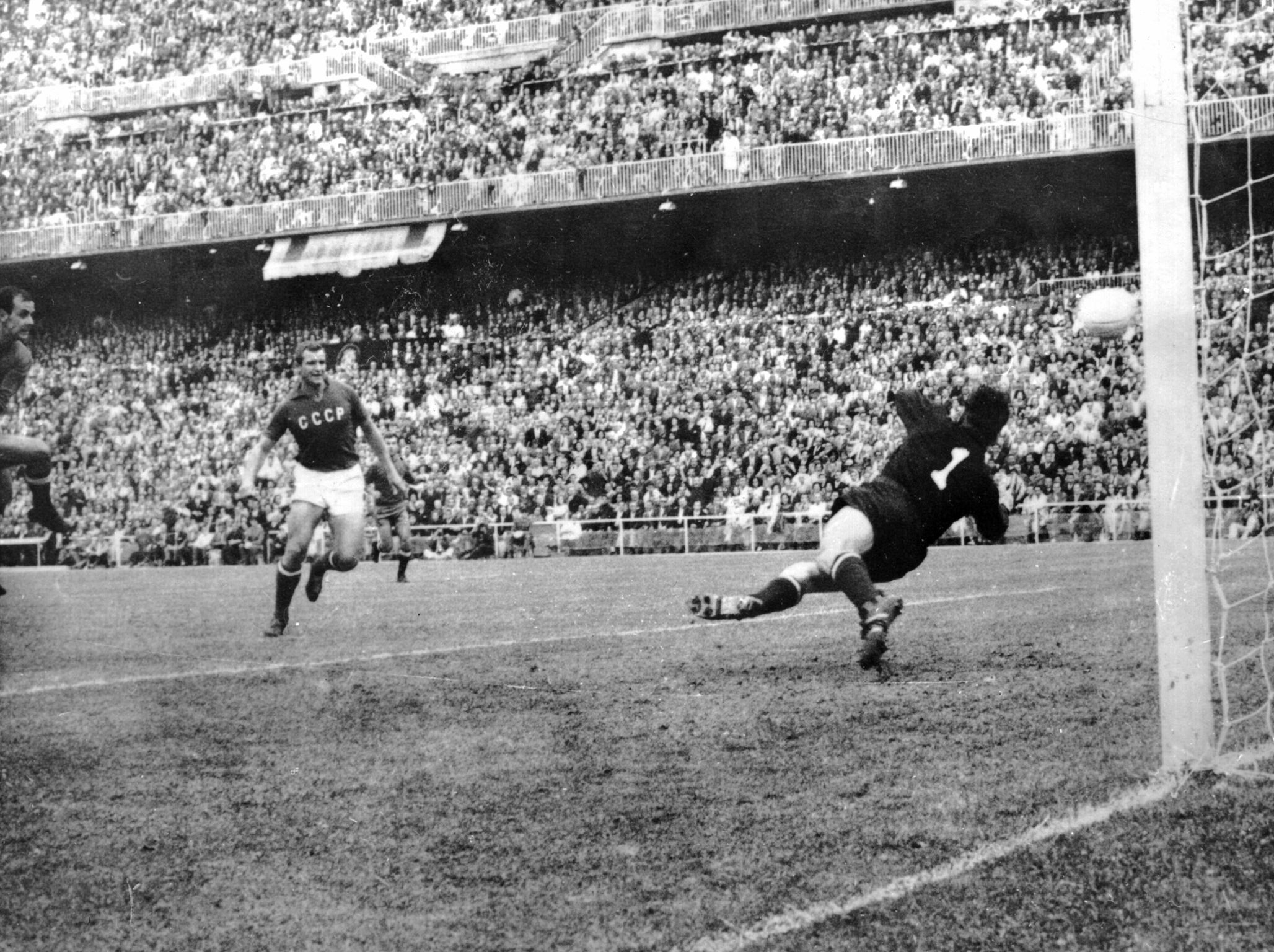 Spain v USSR at the Bernabeu Stadium in Madrid