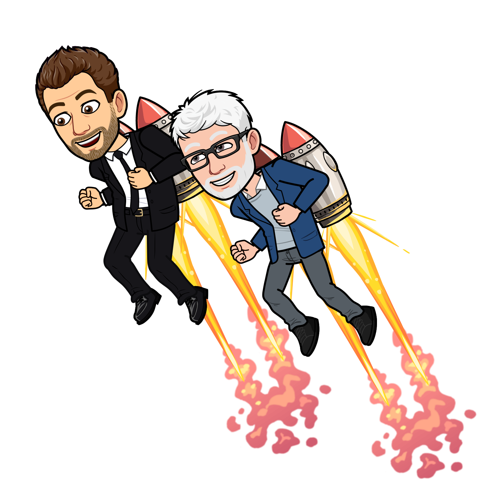 Ba Blackstock and journalist Andy Martin in Bitmoji form