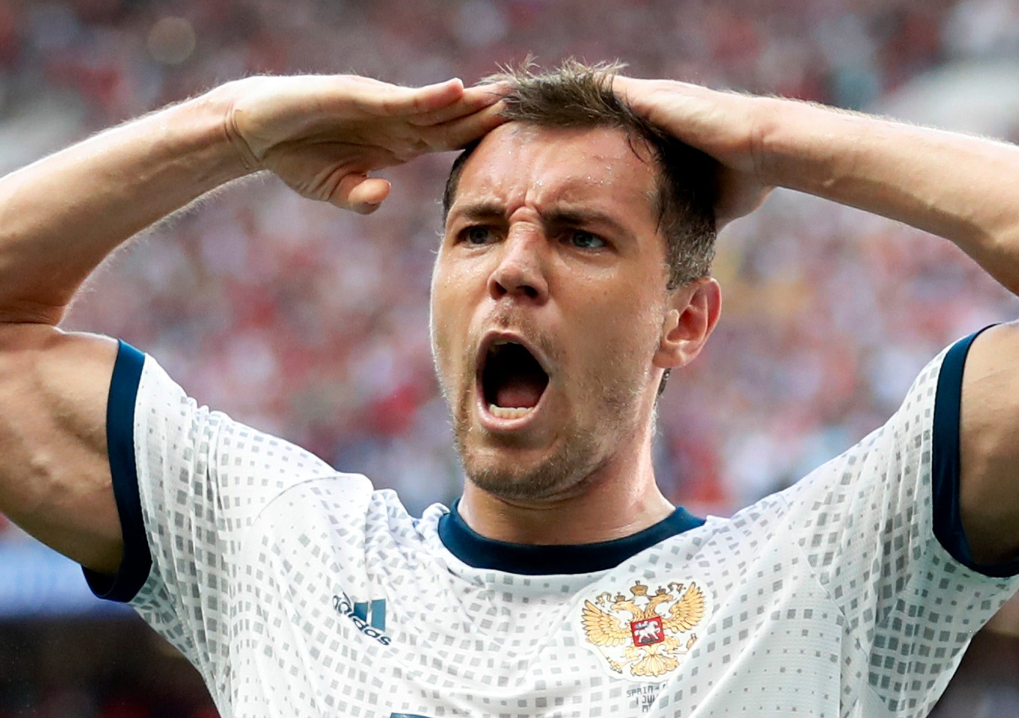 Dzyuba celebrates his penalty