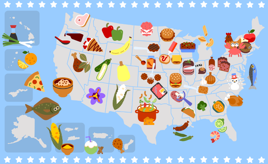 Google Doodle celebrates Independence Day with food (Google)