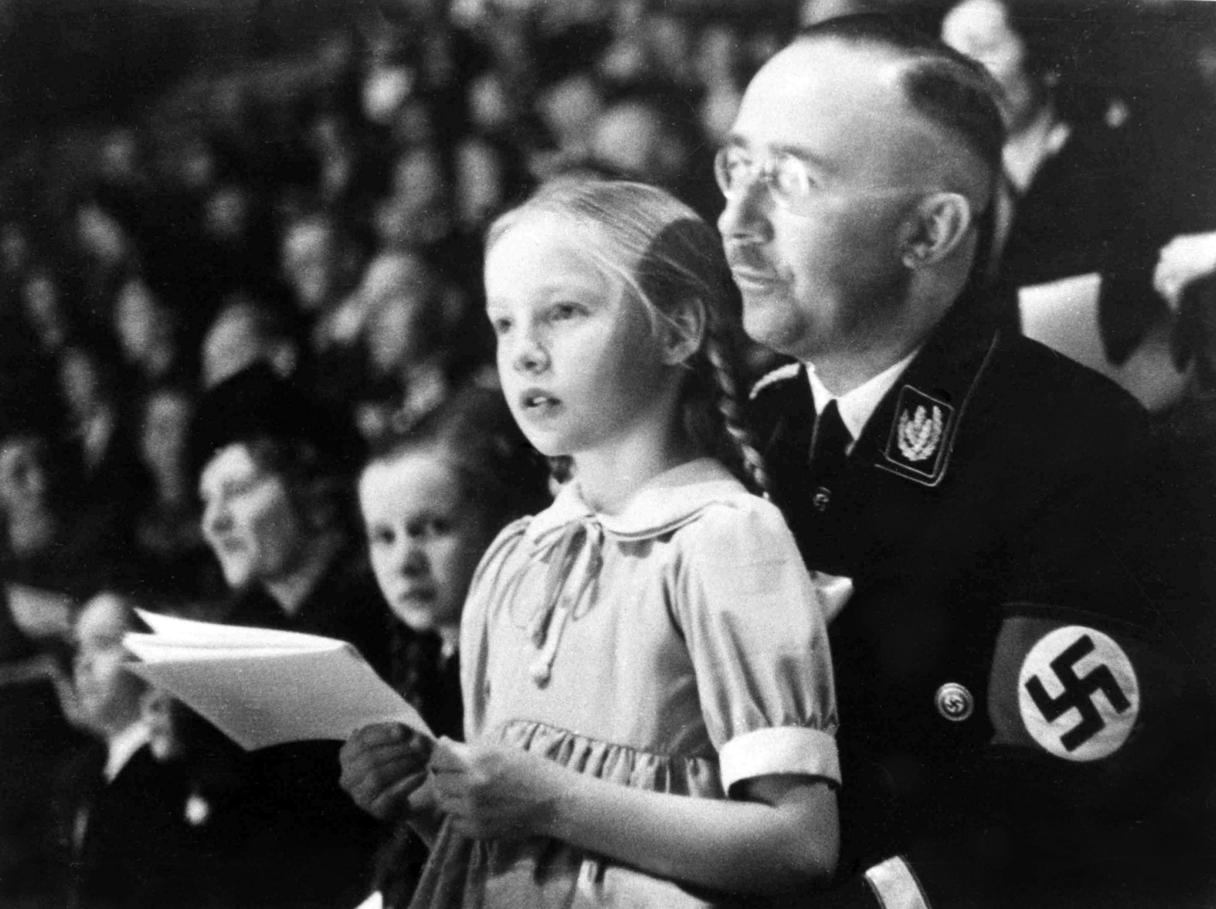 Gudrun with her father, the Third Reich’s highest ranking official after Hitler, in Berlin in 1938