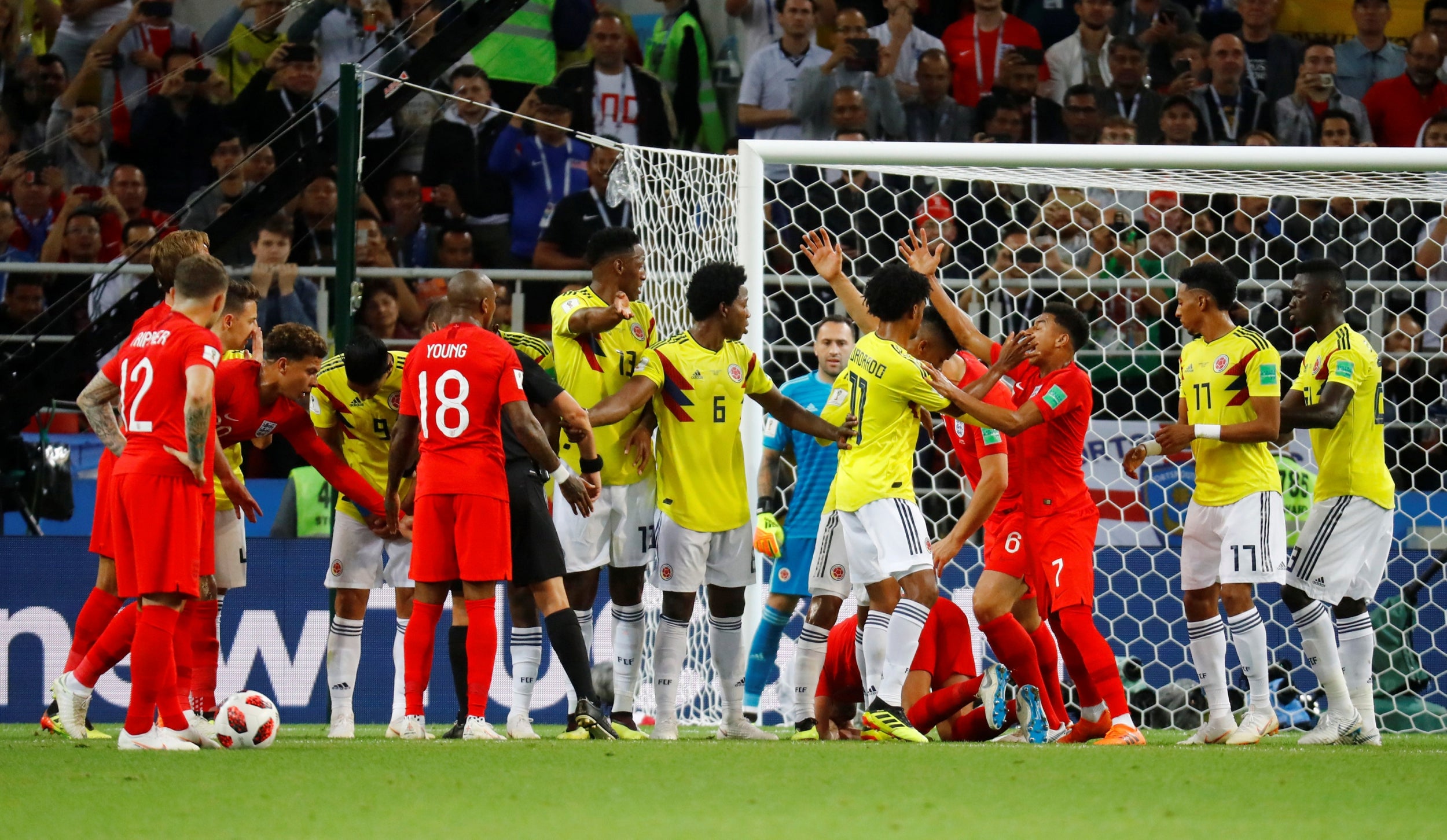 Things got feisty when England played Colombia