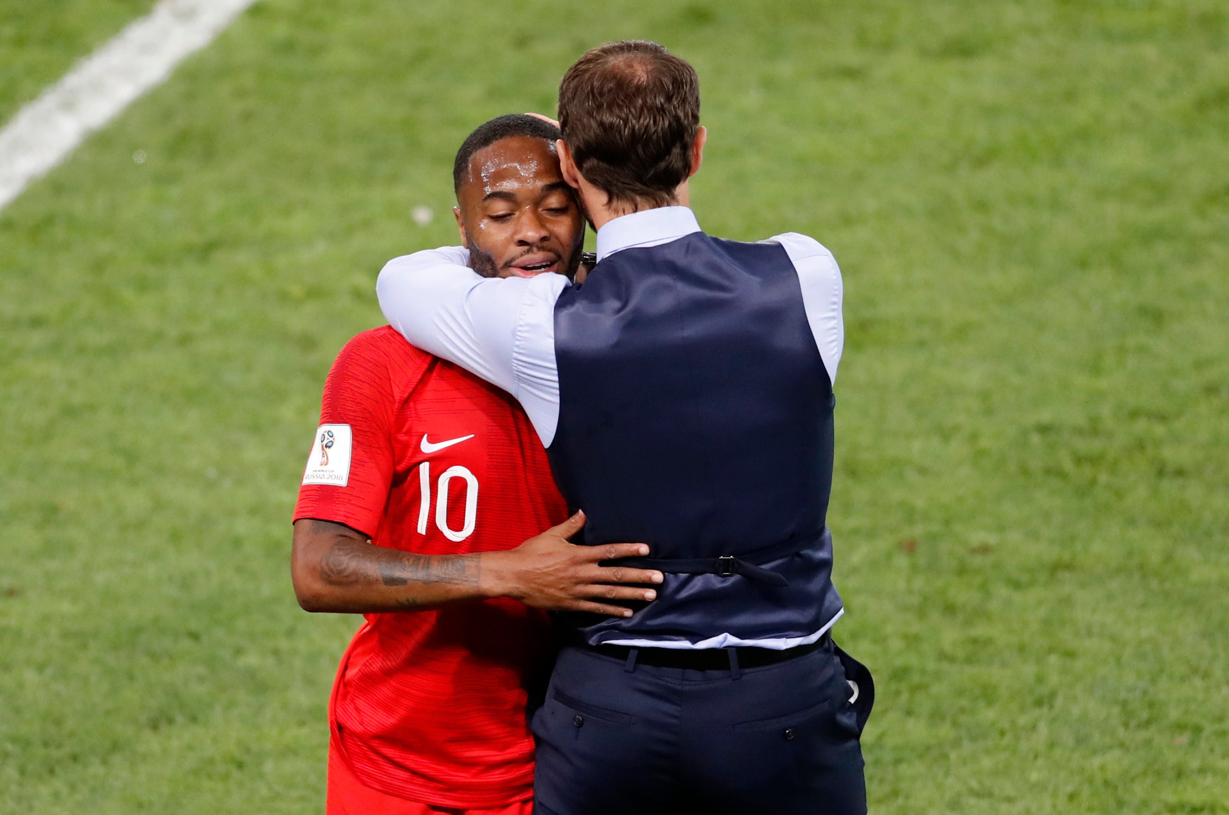 Southgate comforts Sterling after Sweden win