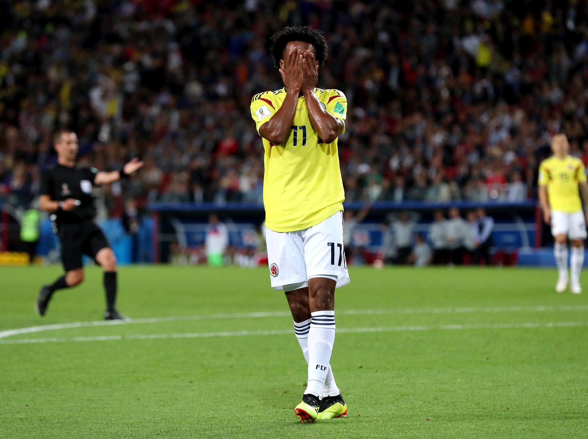 Juan Cuadrado was one of Colombia's better players (Getty )