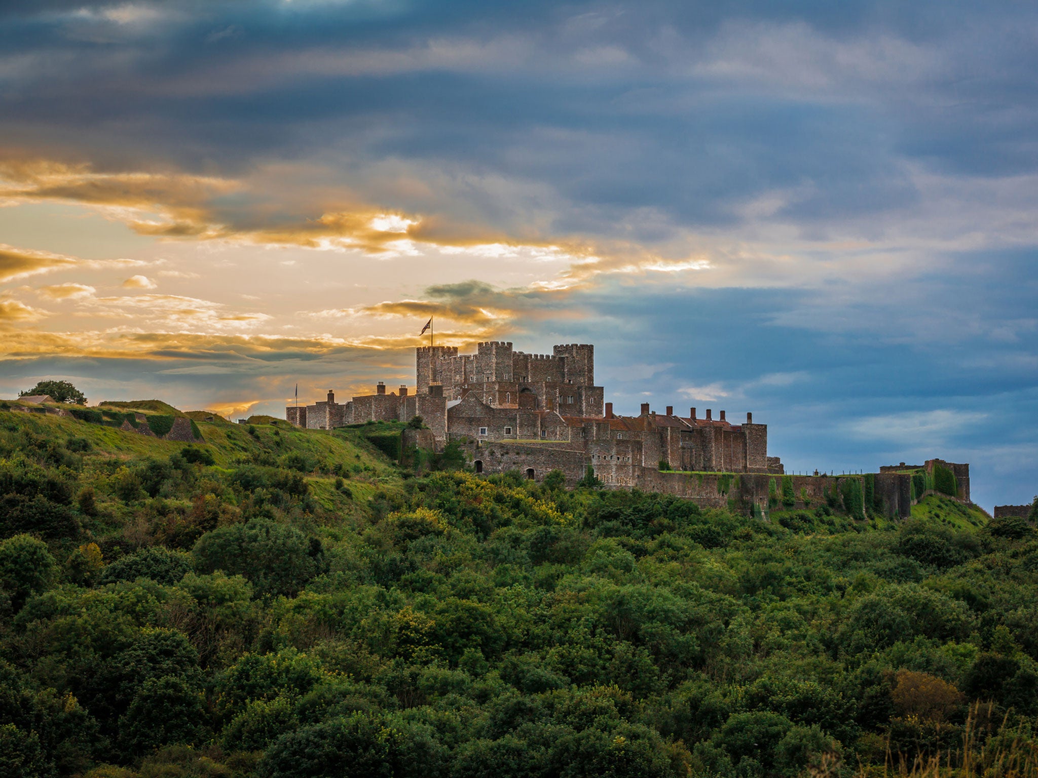 A panoramic view of Dover Castle