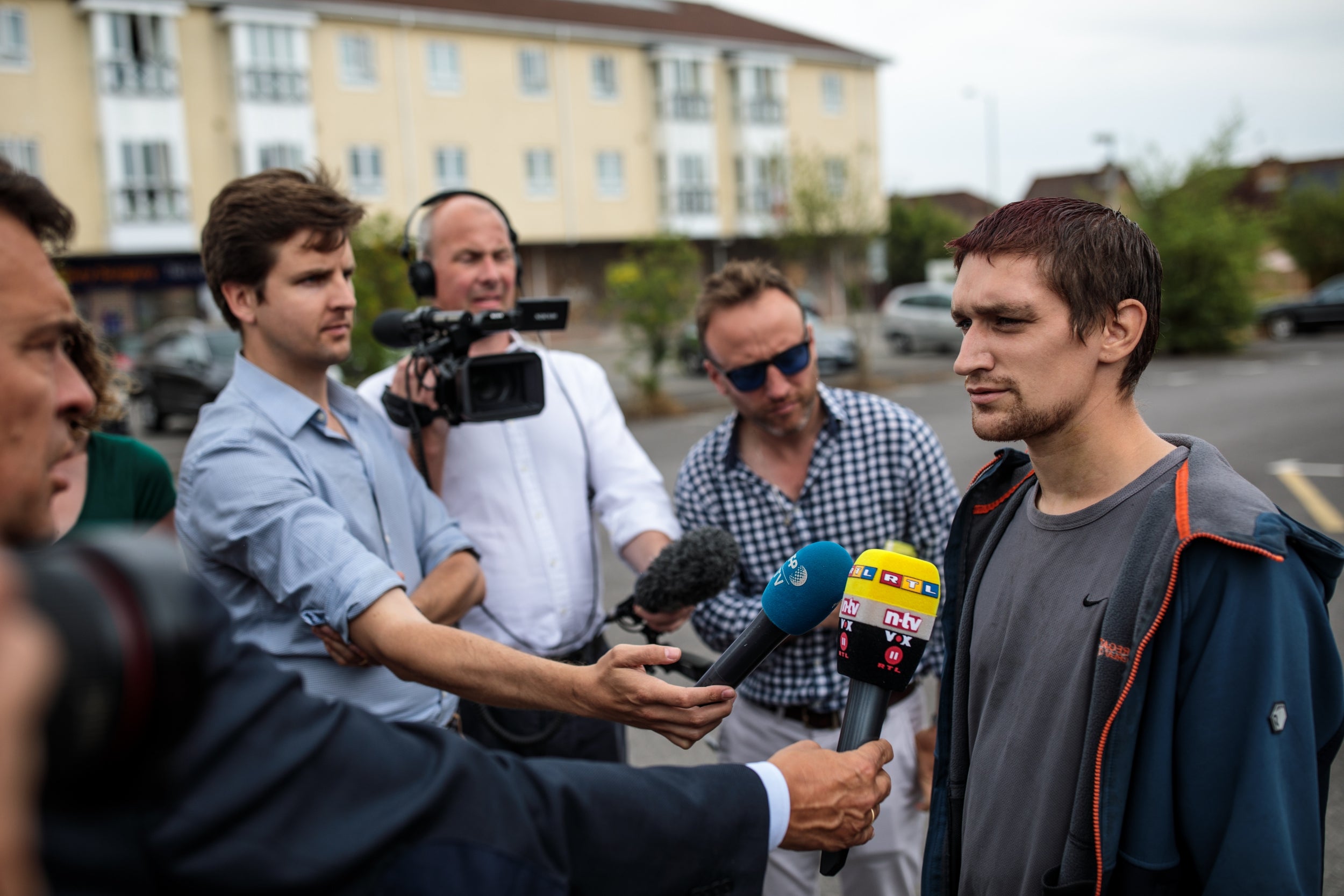 Mr Hobson speaking to journalists at the scene (Getty Images)