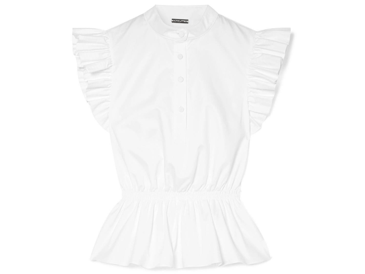 Adam Lippes, Ruffle-Trimmed Cotton-Poplin Peplum Top, £620, Net-a-Porter