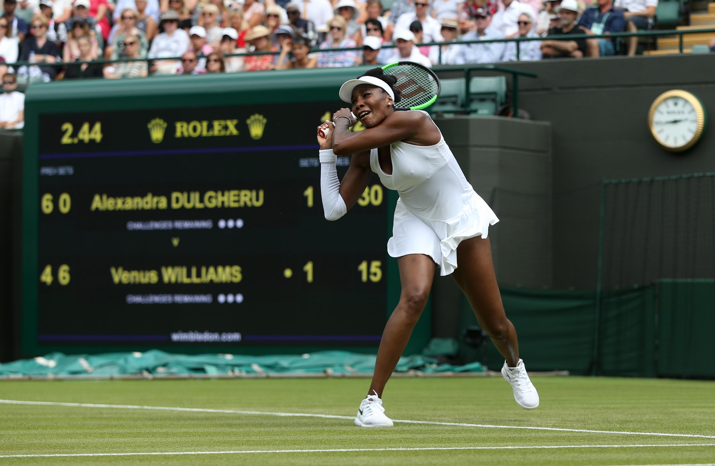 Venus Williams in action on No 1 Court