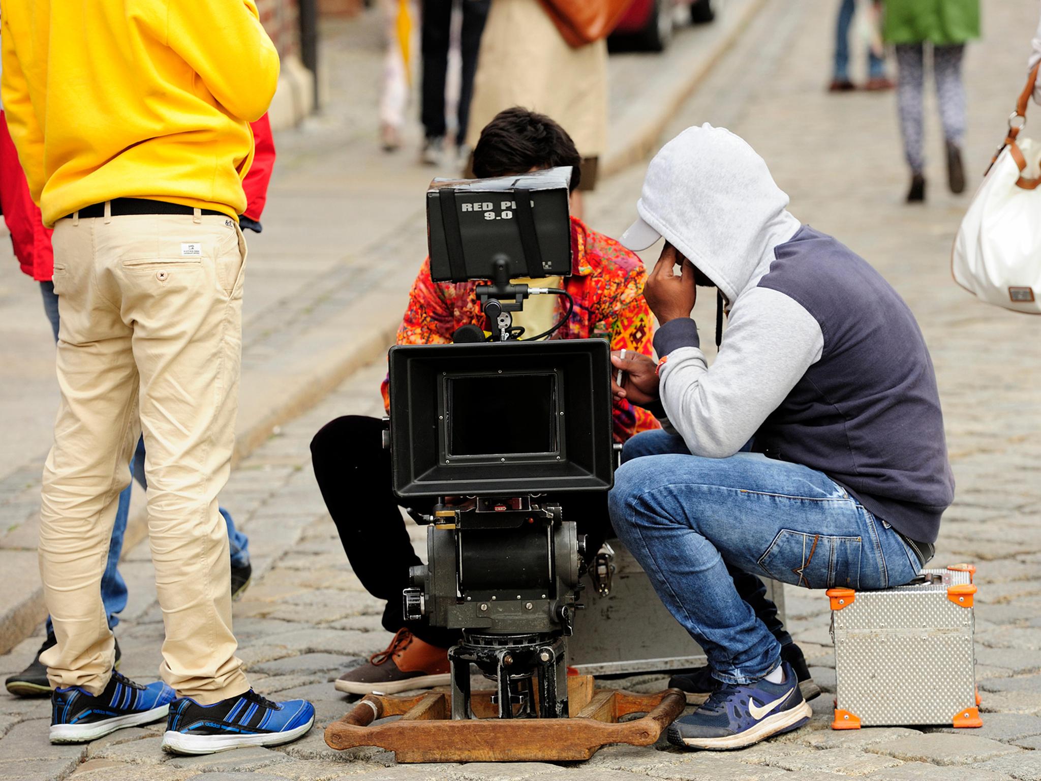 The film set of a Tollywood movie