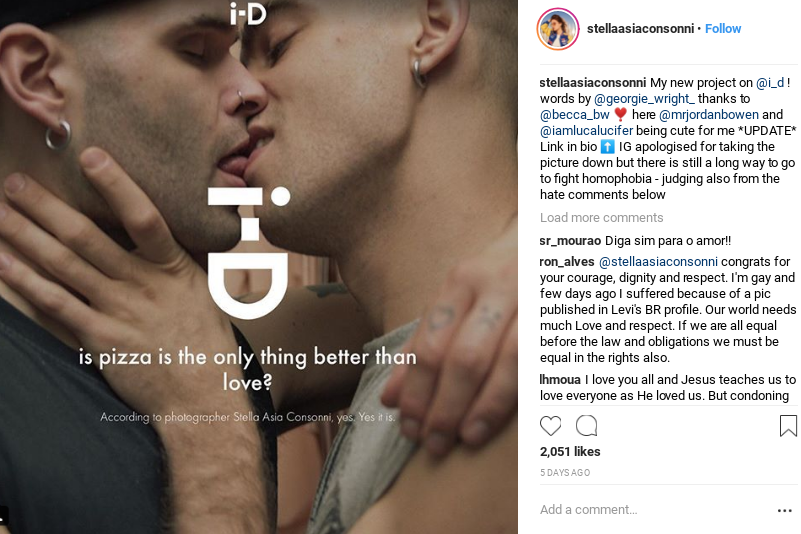 Instagram apologised after removing the photo (Instagram @stellaasiaconsonni)