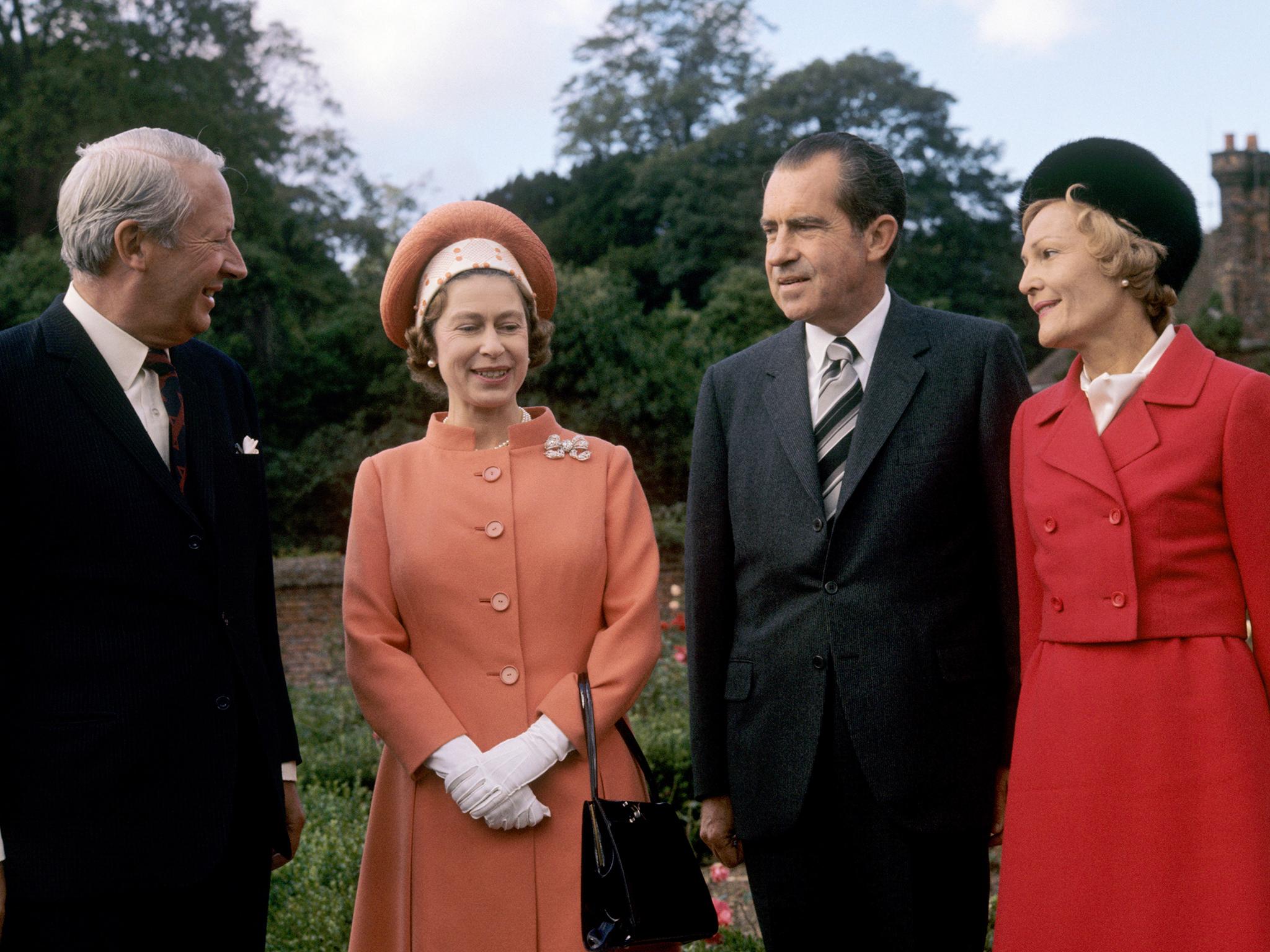 Chequers feel: Nixon and Pat meet the Queen and prime minister Edward Heath in 1970 (PA )