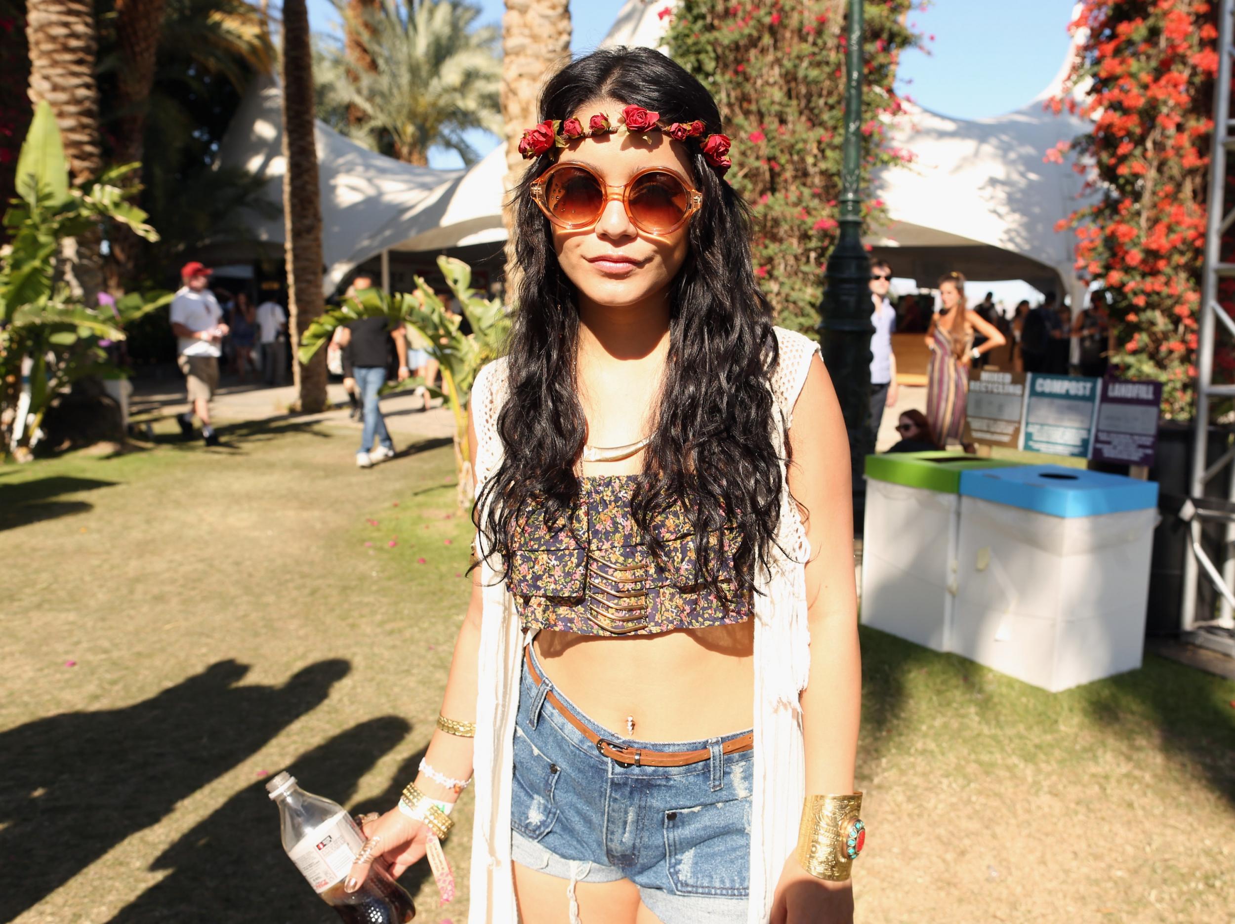 Vanessa Hudgens at Coachella festival in 2012