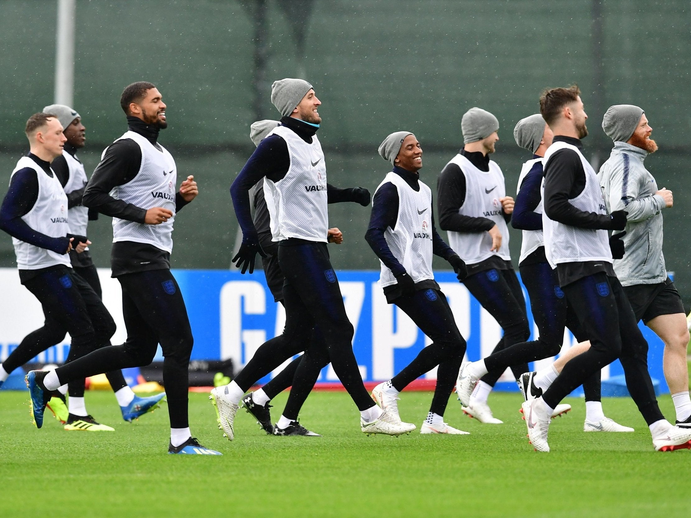 England trained in rainy Repino before flying to Samara