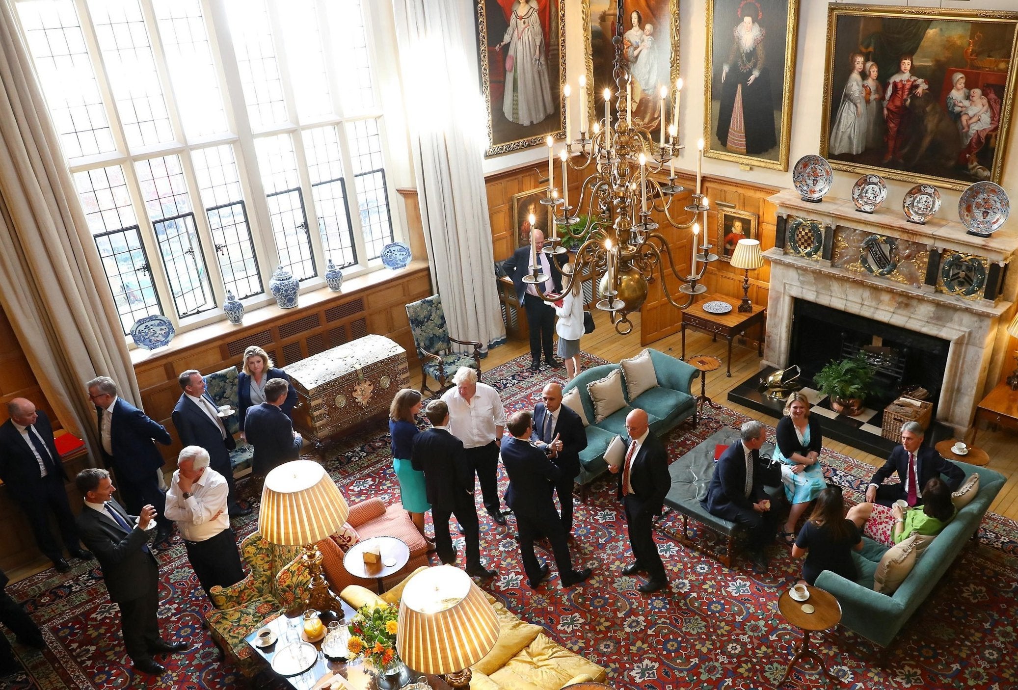 Members of the cabinet gather at Chequers