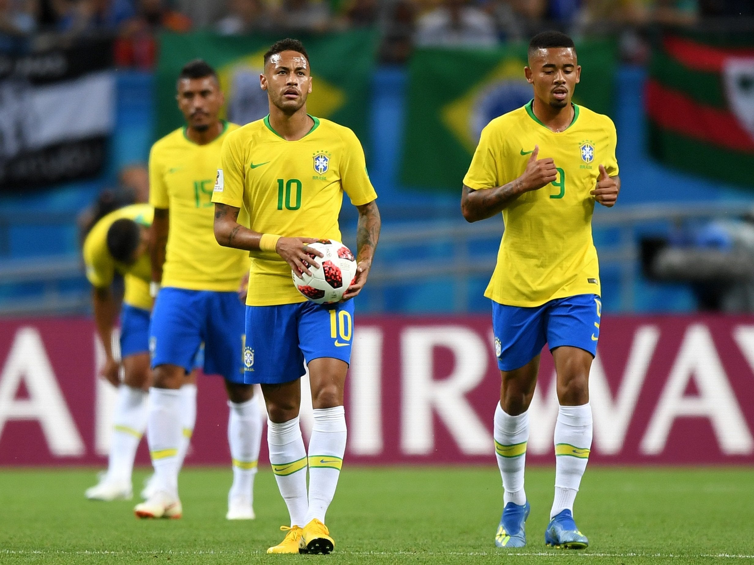 Neymar Jr of Brazil looks dejected