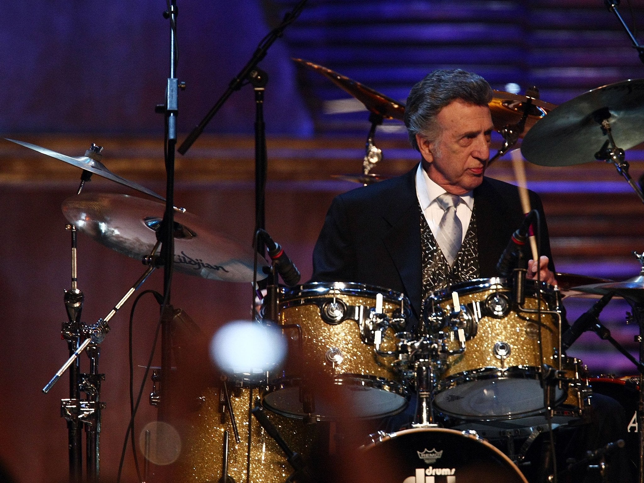 Fontana onstage in Cleveland, Ohio, in 2009, when he was inducted to the Rock &amp; Roll Hall of Fame