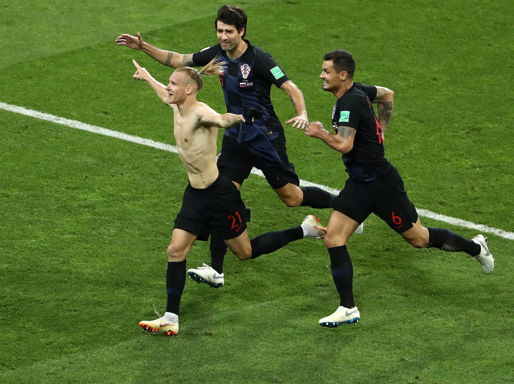 Domagoj Vida celebrates scoring in extra-time (Getty )