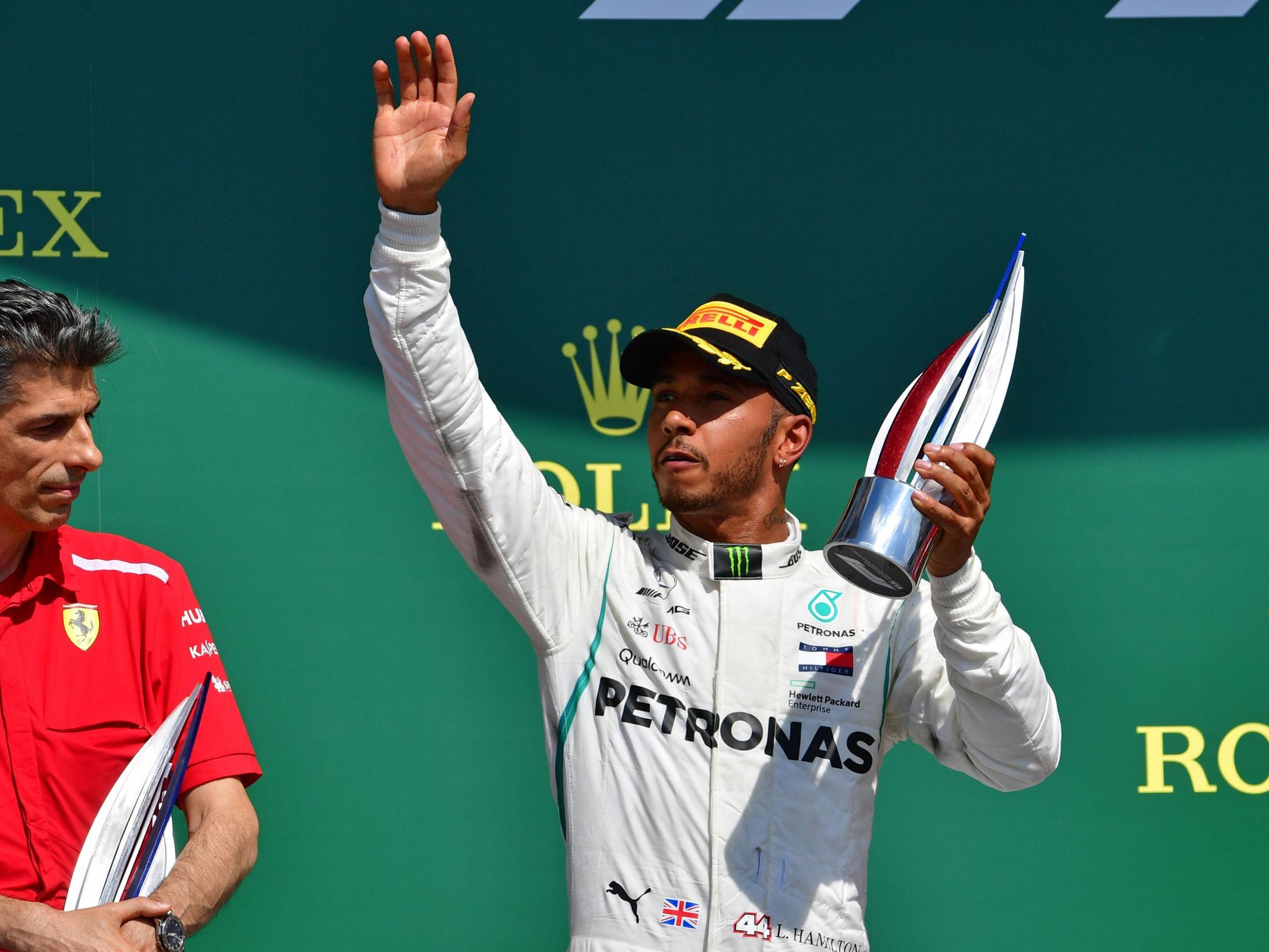 Lewis Hamilton was forced to settle with a second-place finish