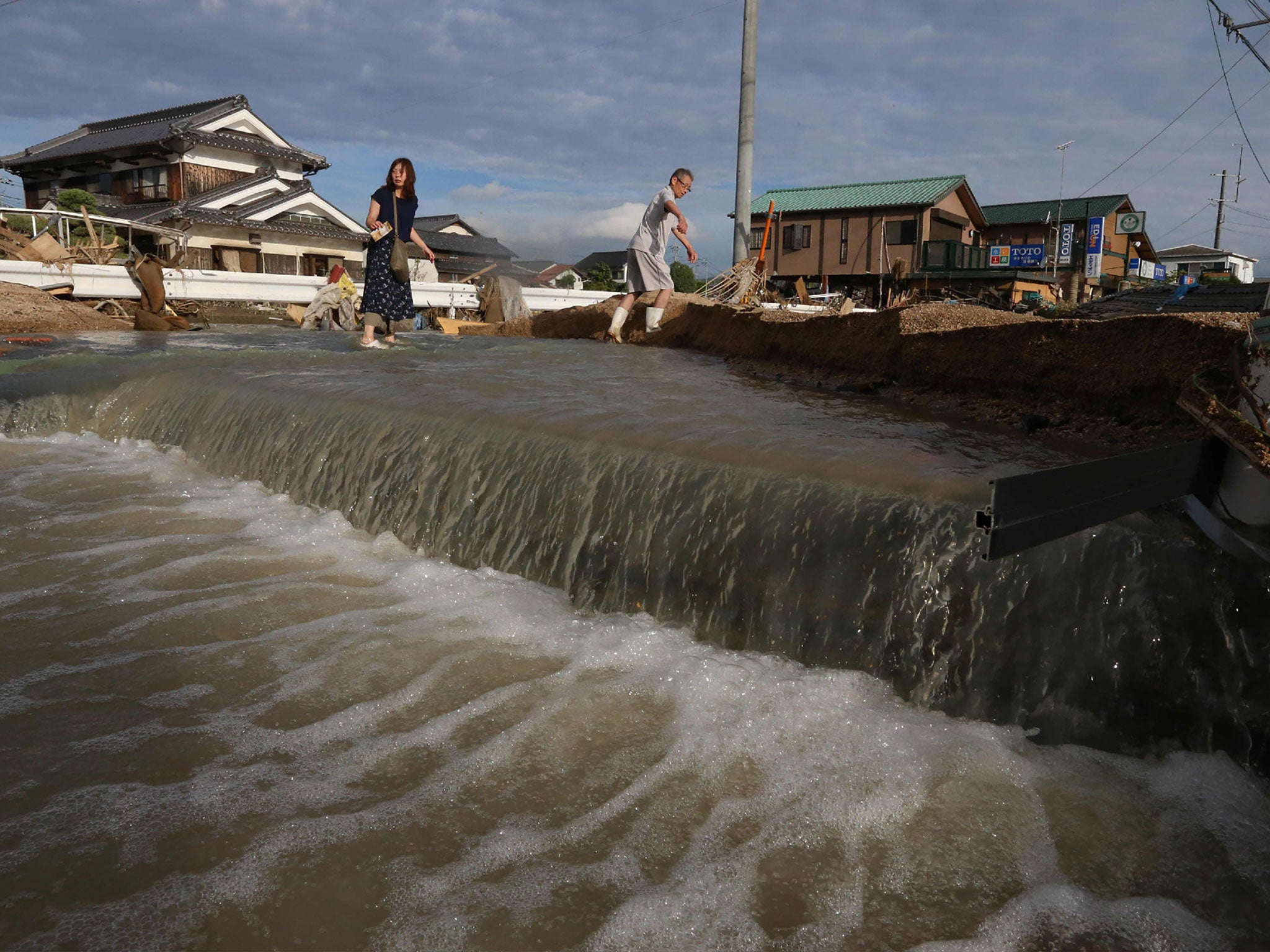 Many areas have been left flooded after days of record rainfall (AFP/Getty)