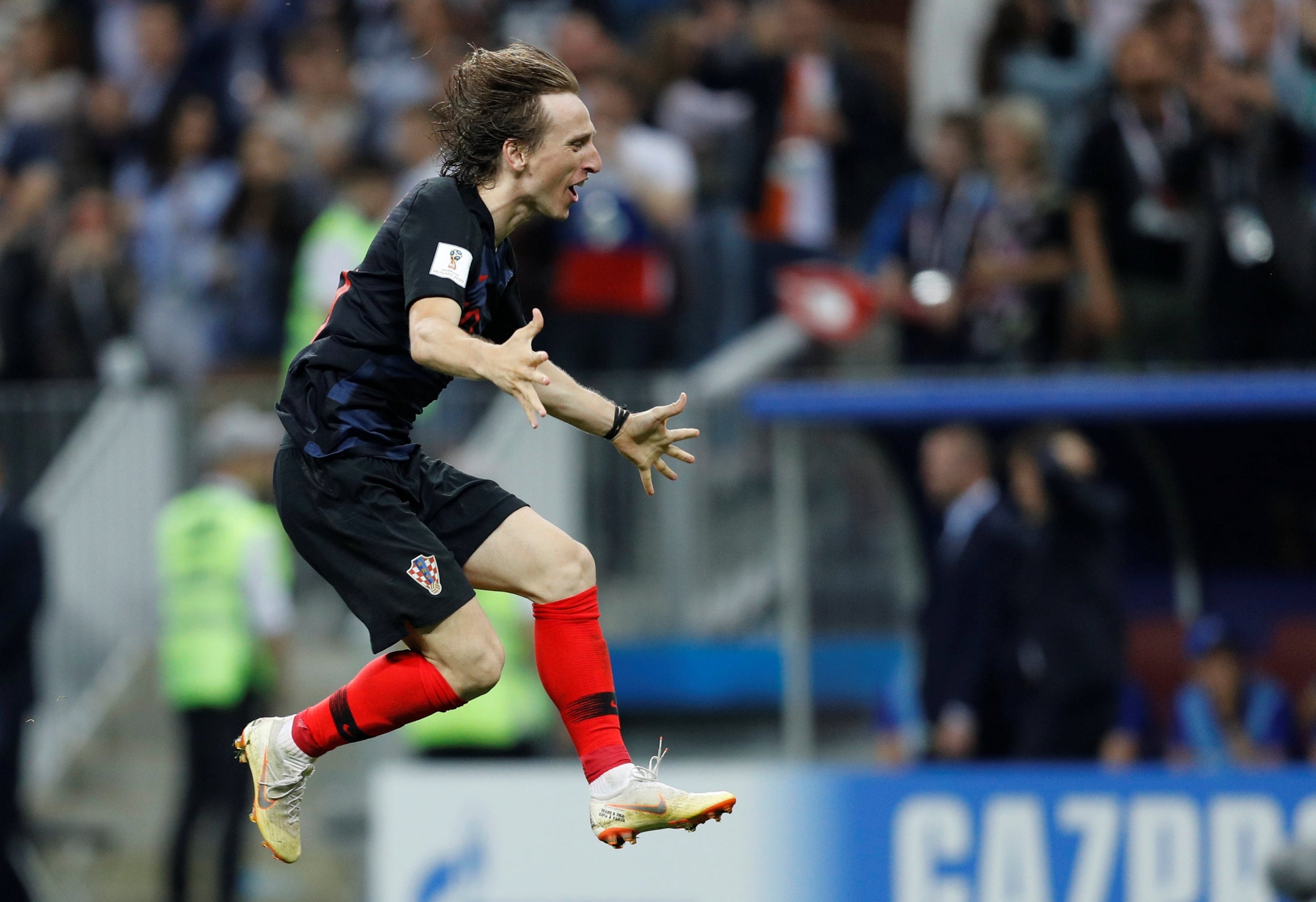 Luka Modric celebrates Croatia’s winner (Reuters)