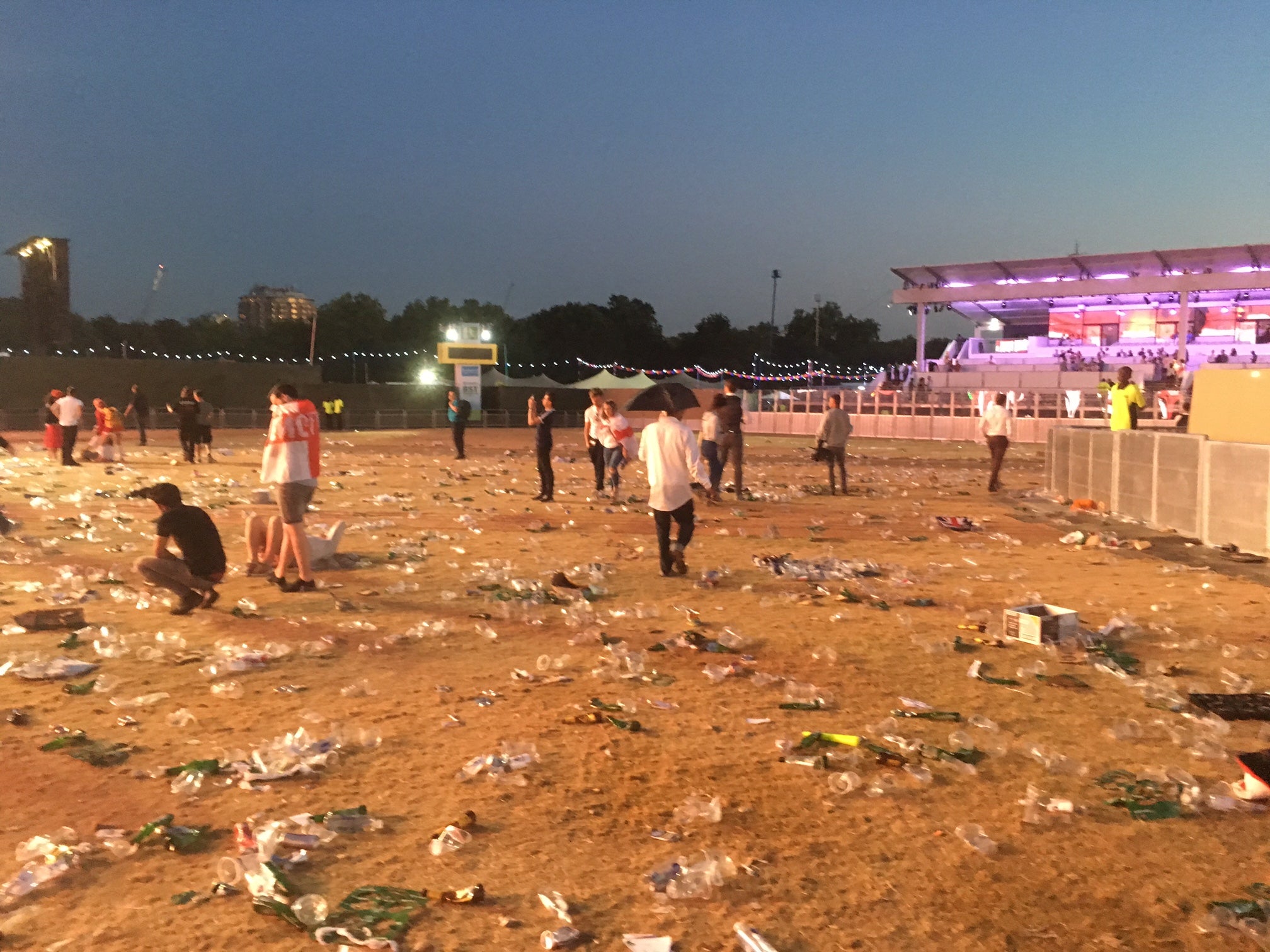 England fans stream out of Hyde Park following the World Cup semi-final loss to Croatia