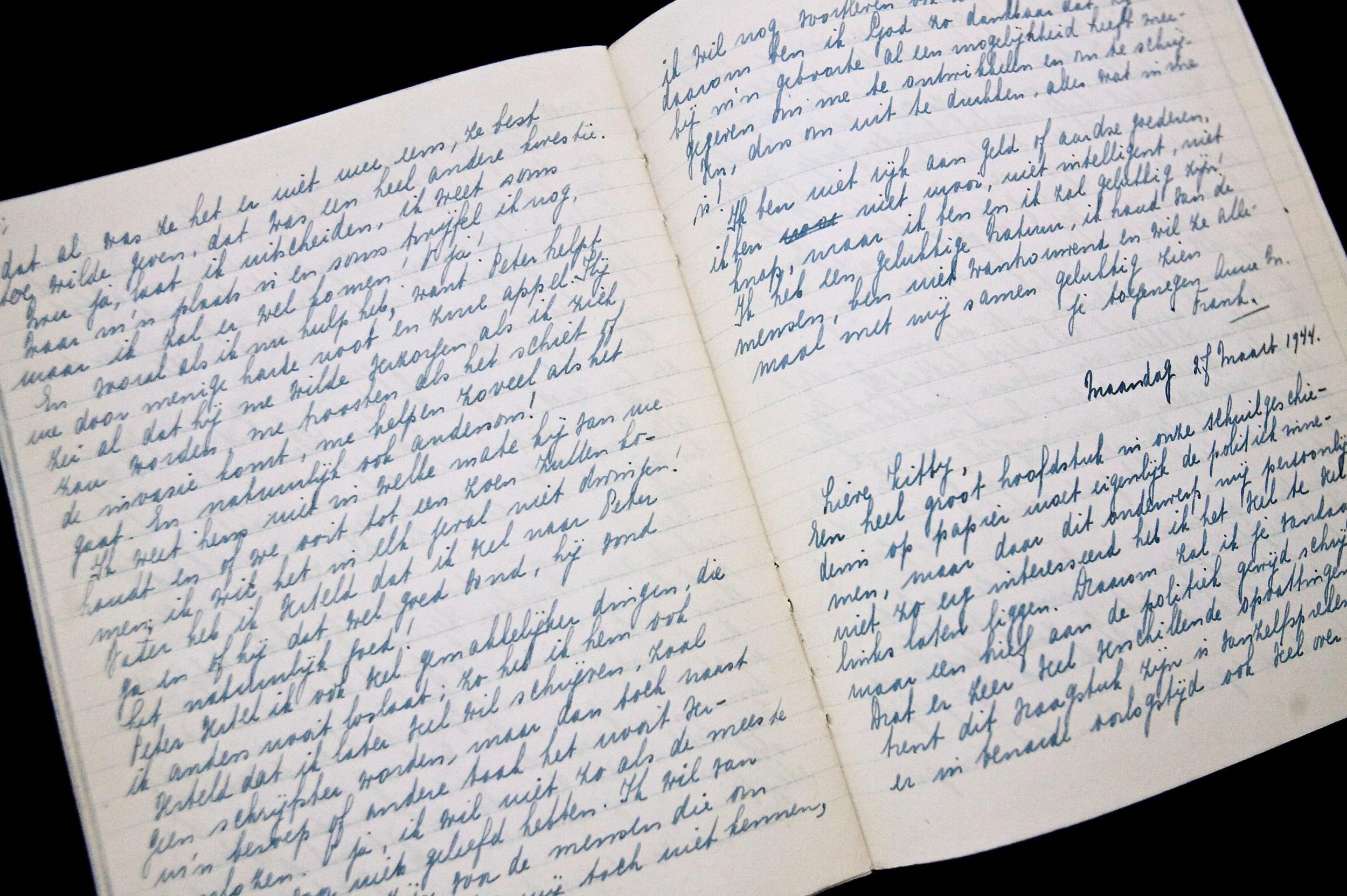 Anne Frank’s diary on display in the Anne Frank Museum