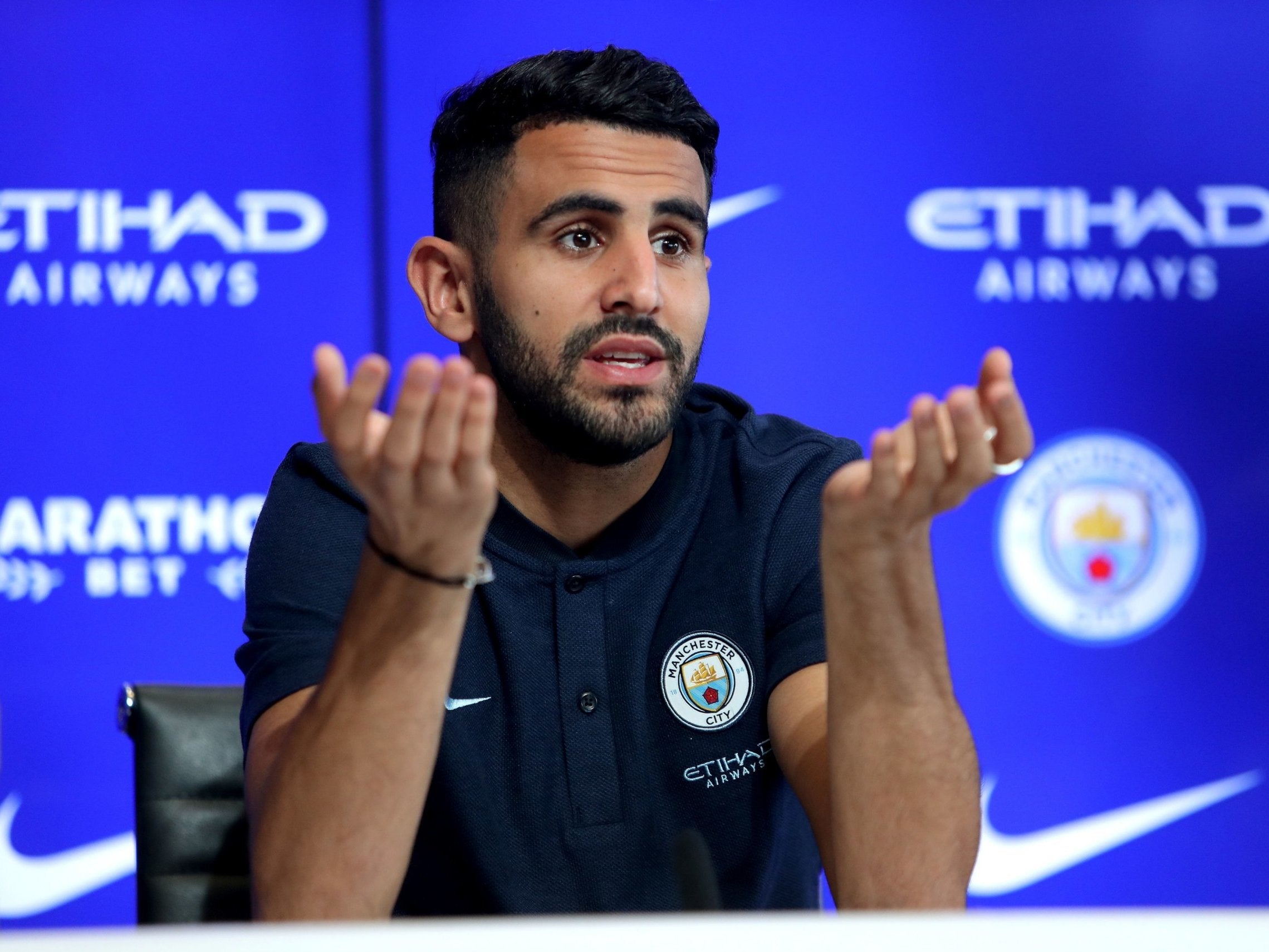 Guardiola has not spoken to Mahrez about what position he'll play