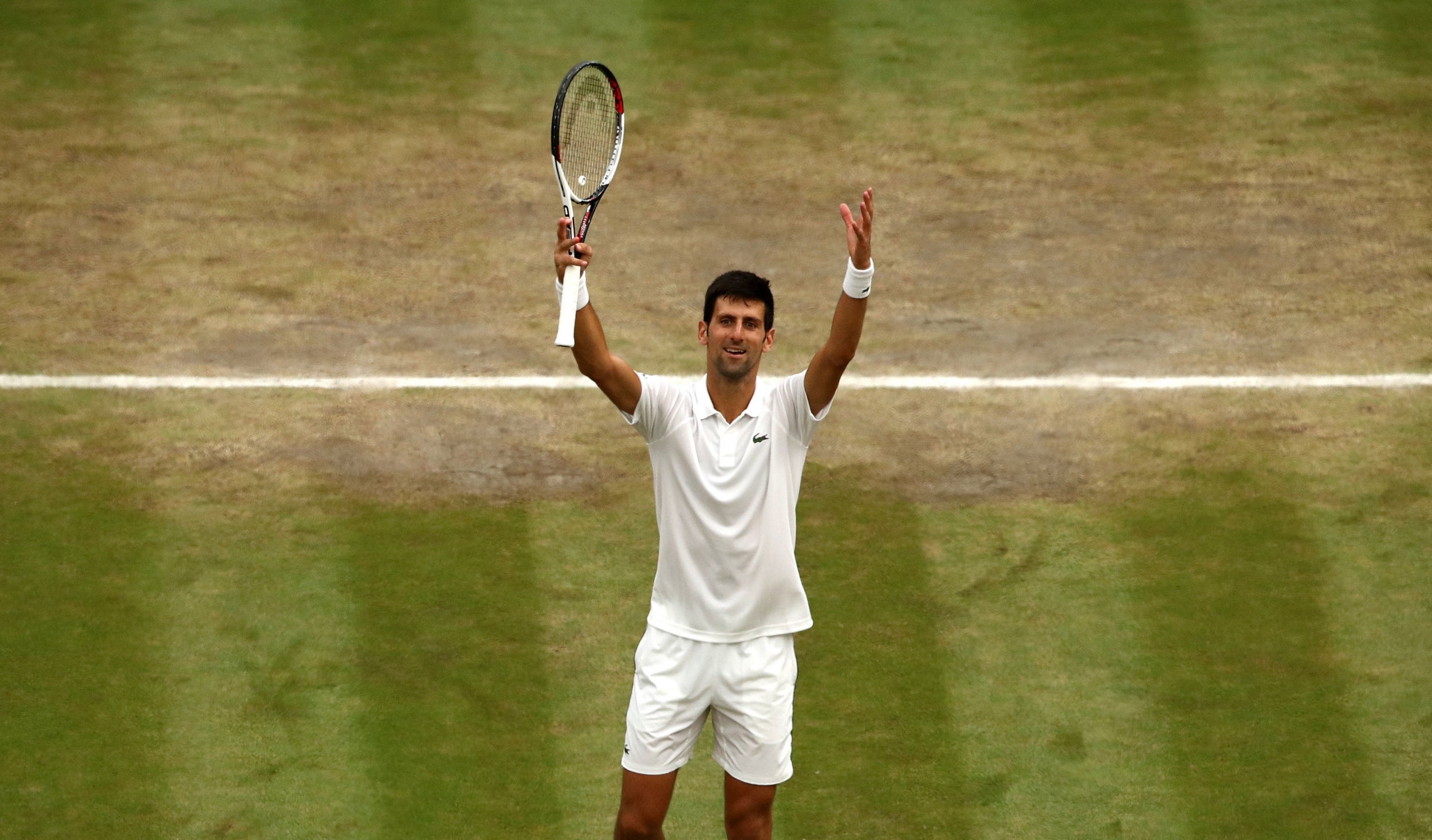 Novak Djokovic celebrates his victory