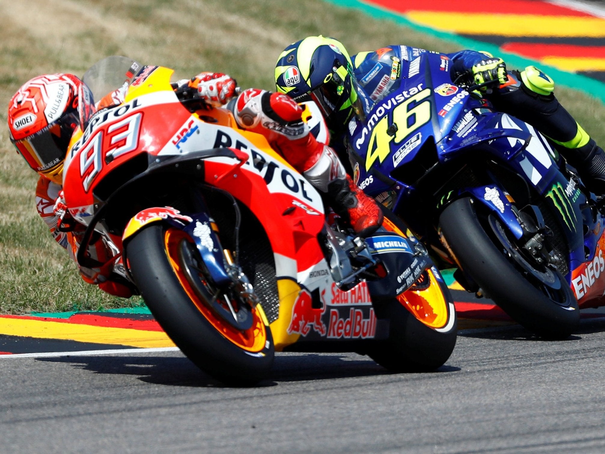 Marc Marquez took victory ahead of Valentino Rossi