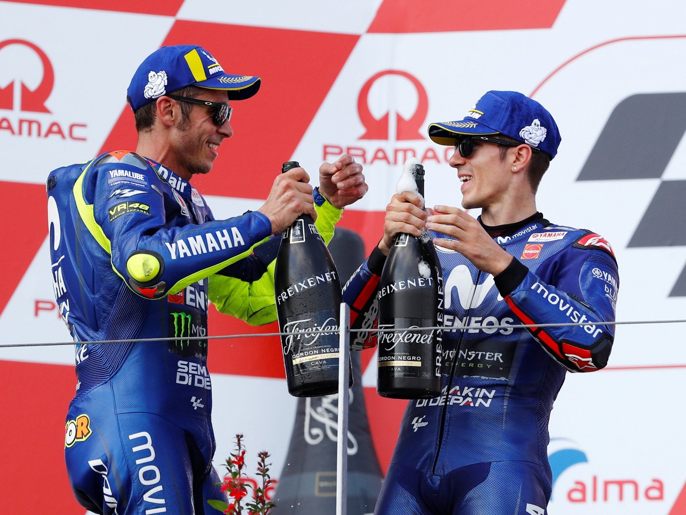 Valentino Rossi and Maverick Vinales secured a double-podium finish for Yamaha